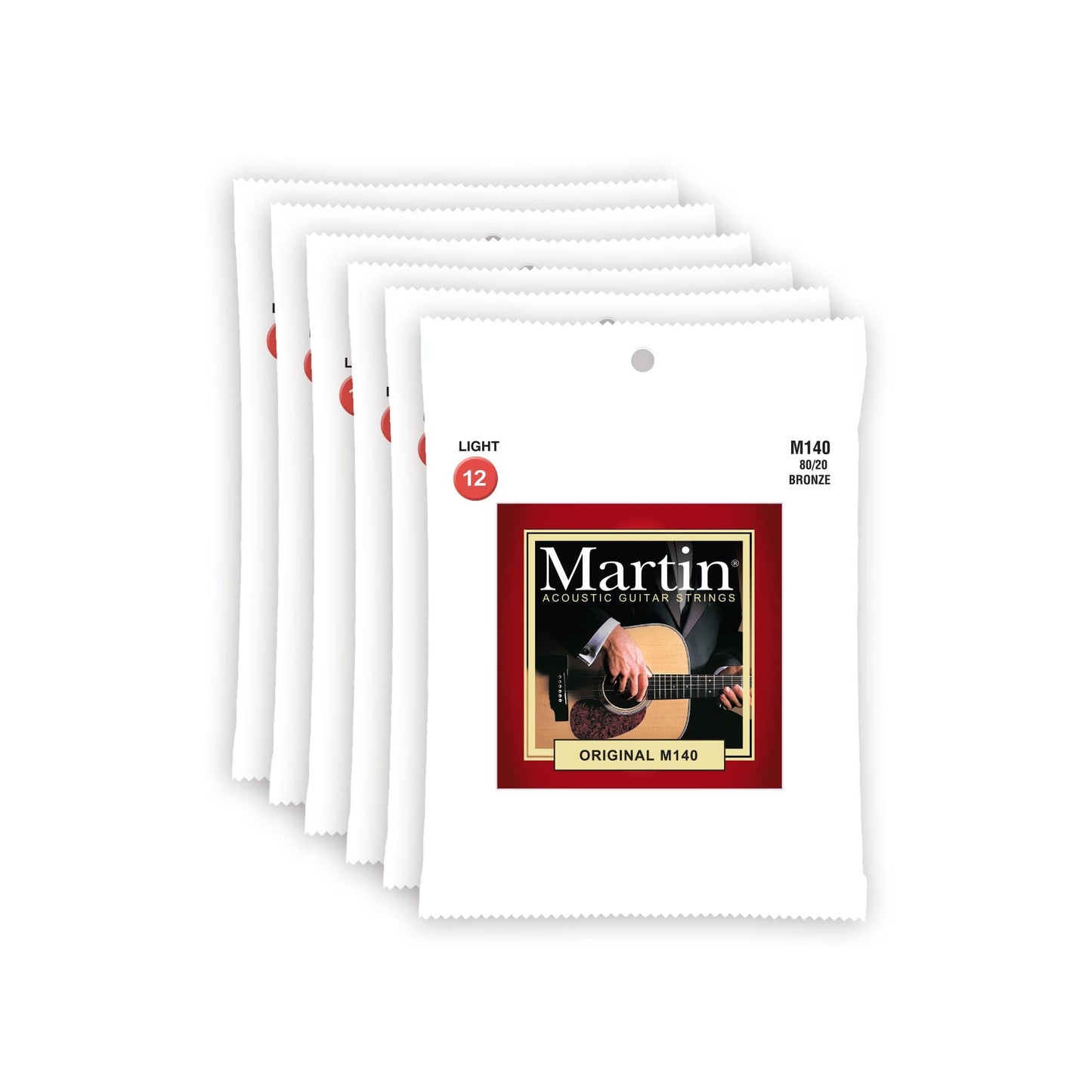 Martin The Original M140 80/20 Bronze 12-54 6 Pack Bundle Accessories / Strings / Guitar Strings