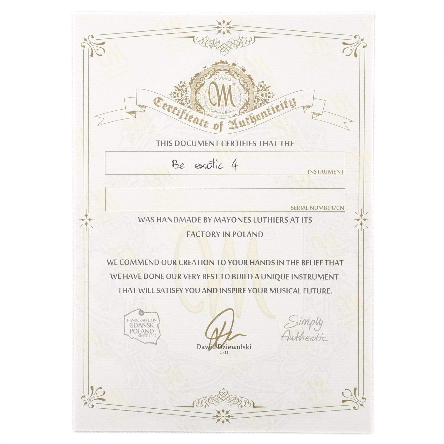 Mayones BE Exotic 4-String Natural Oil w/Bartolini J-J Pickups Bass Guitars / 4-String