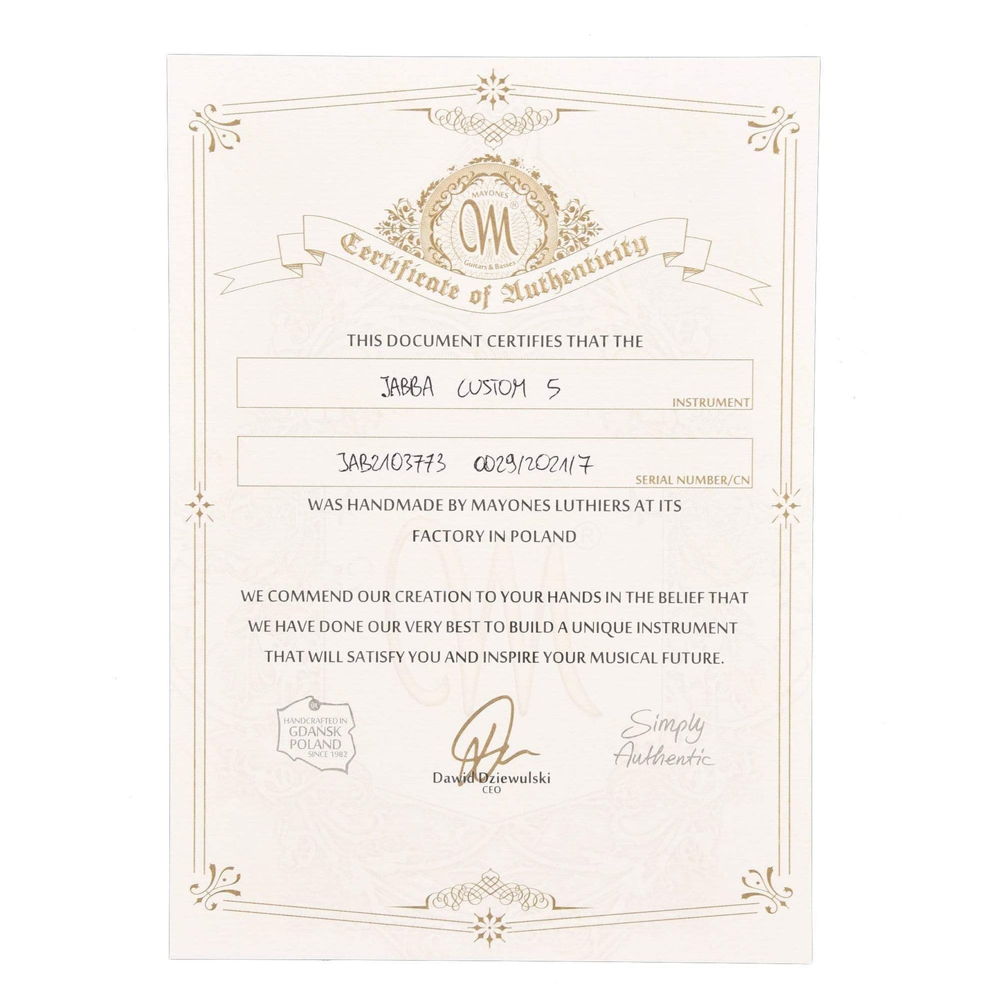 Mayones Jabba Custom 5-String Figured Walnut Natural Gloss Bass Guitars / 5-String or More