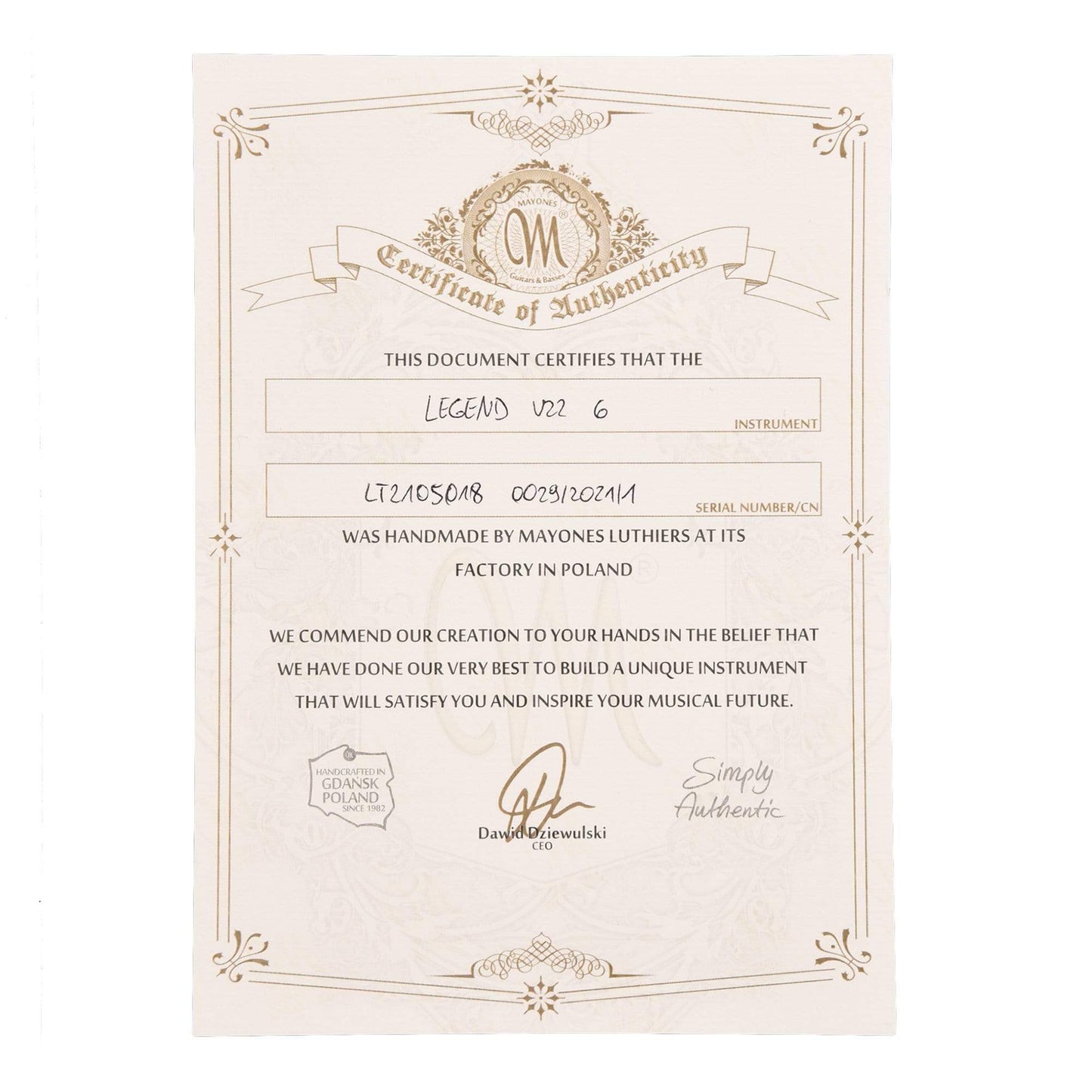 Mayones Legend V22 Flame Maple Black Feather Gloss Electric Guitars / Solid Body