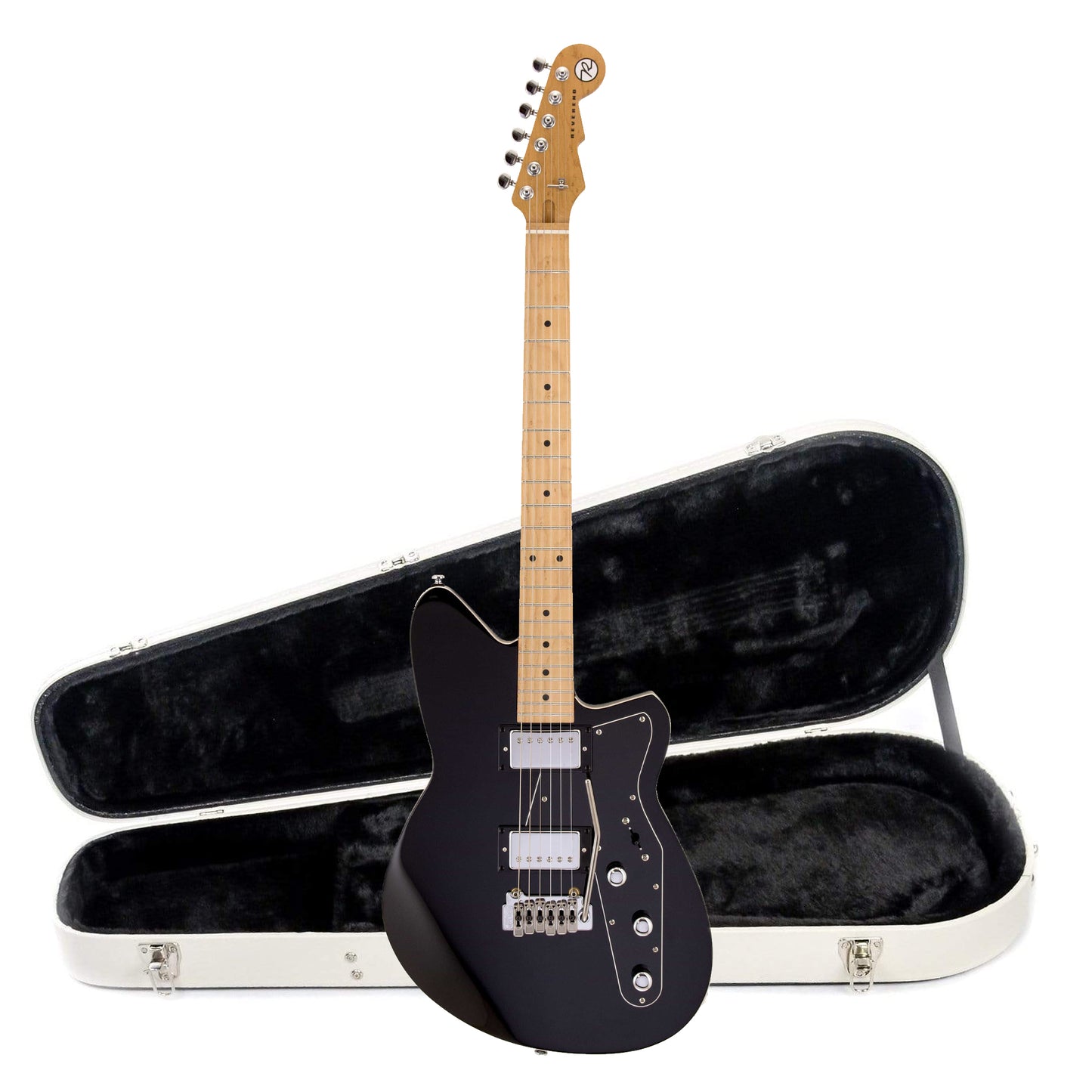 Reverend Jetstream HB Midnight Black Hardshell Case Bundle