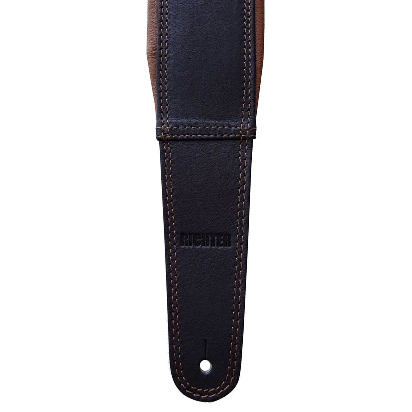 Richter Springbreak I Nappa Guitar Strap Genuine Leather Padded Black / Tan