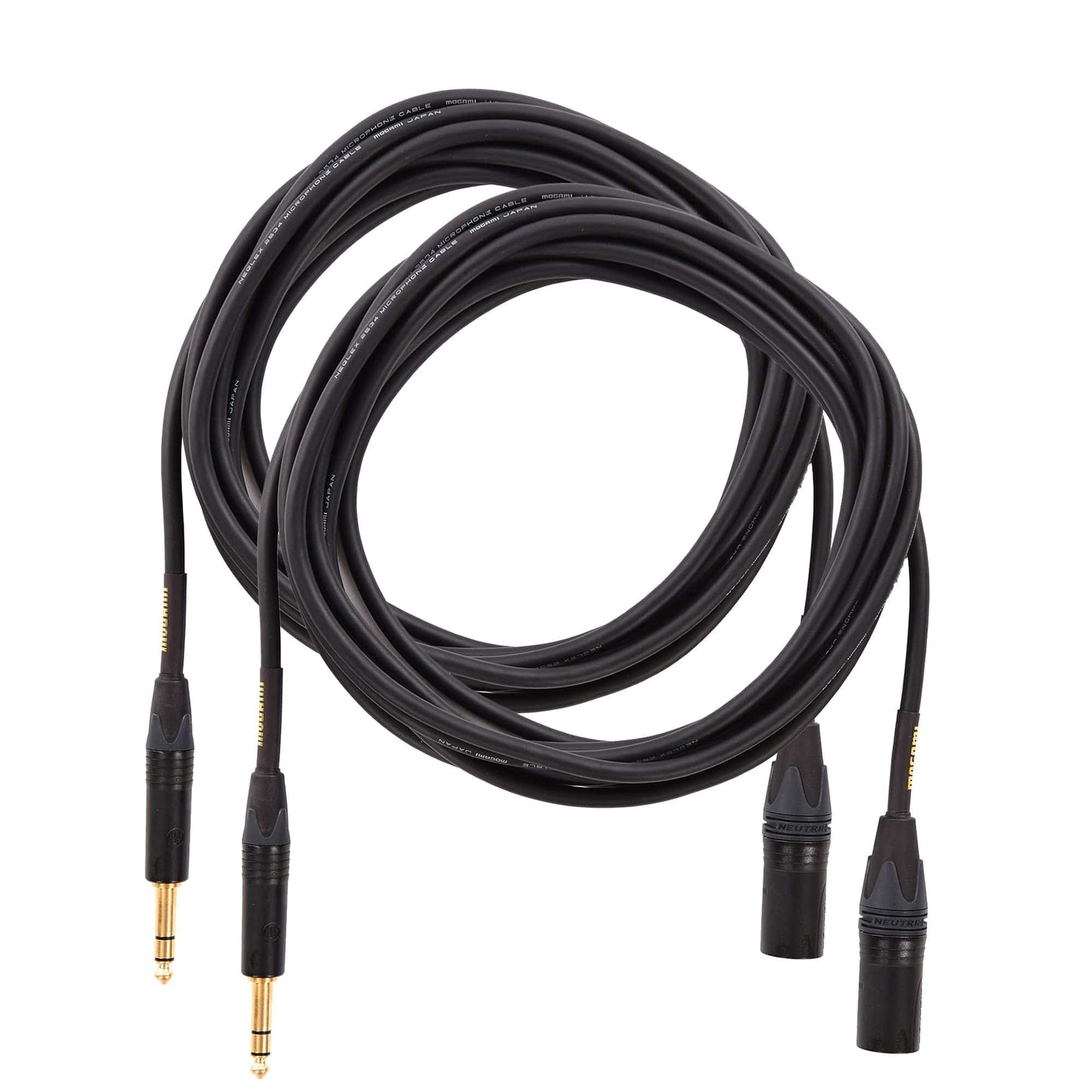Mogami Gold 1/4" TRS to XLR Male Stereo Cable 15' 2 Pack Bundle Accessories / Cables