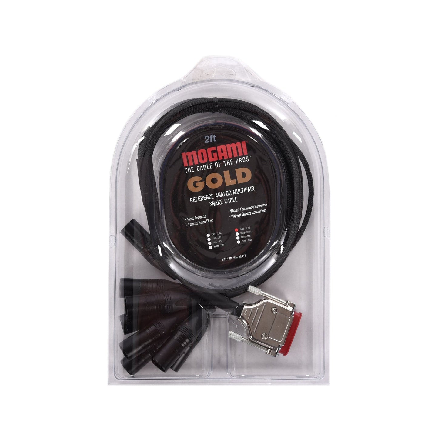 Mogami Gold DB25-XLRM 8-channel Analog Interface Cable 2' Accessories / Cables