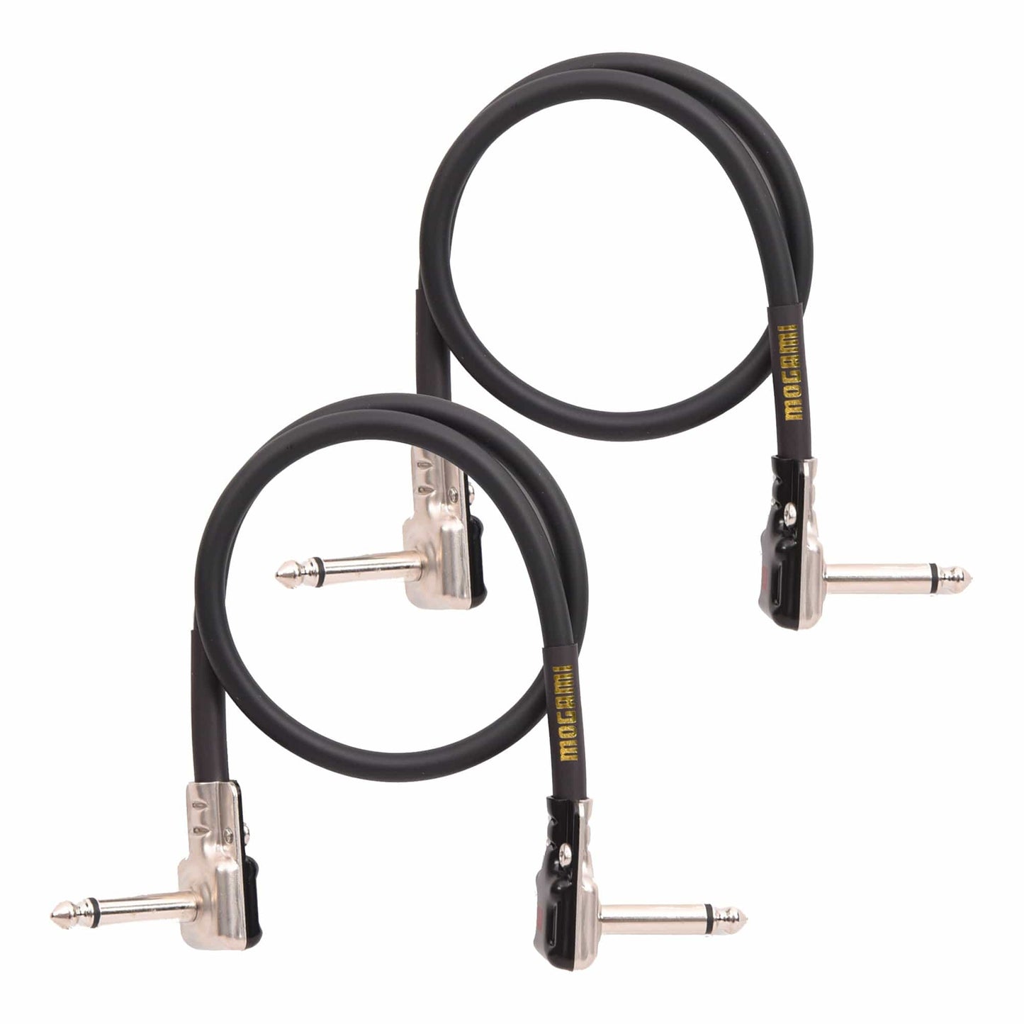Mogami Gold Pancake Patch Instrument Cable 1.5' Angle-Angle 2 Pack Bundle Accessories / Cables