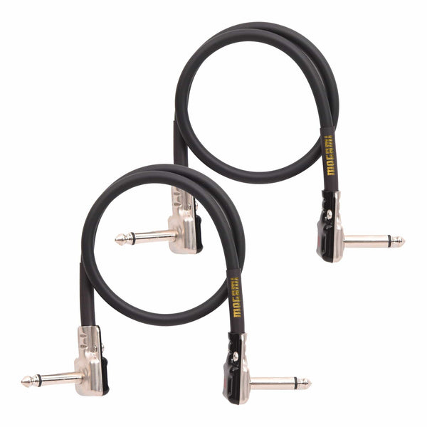 Mogami Gold Pancake Patch Instrument Cable 1.5' AngleAngle 2 Pack Bun