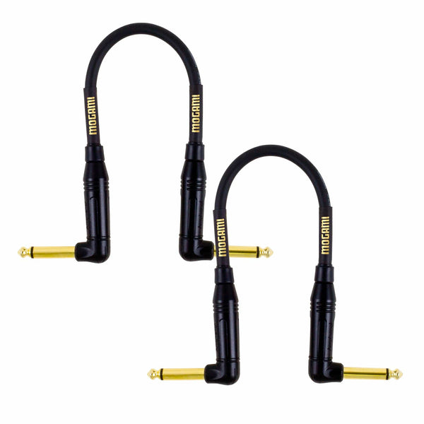 Mogami Gold Patch Instrument Cable 10" AngleAngle 2 Pack Bundle