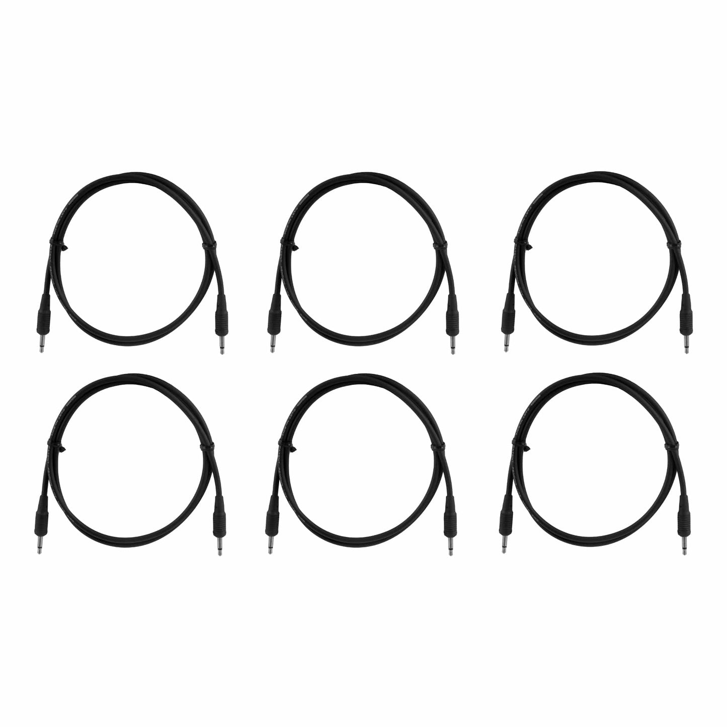 Mogami Pure Patch 3.5mm TS Mono Cable 3' 6 Pack Bundle Accessories / Cables