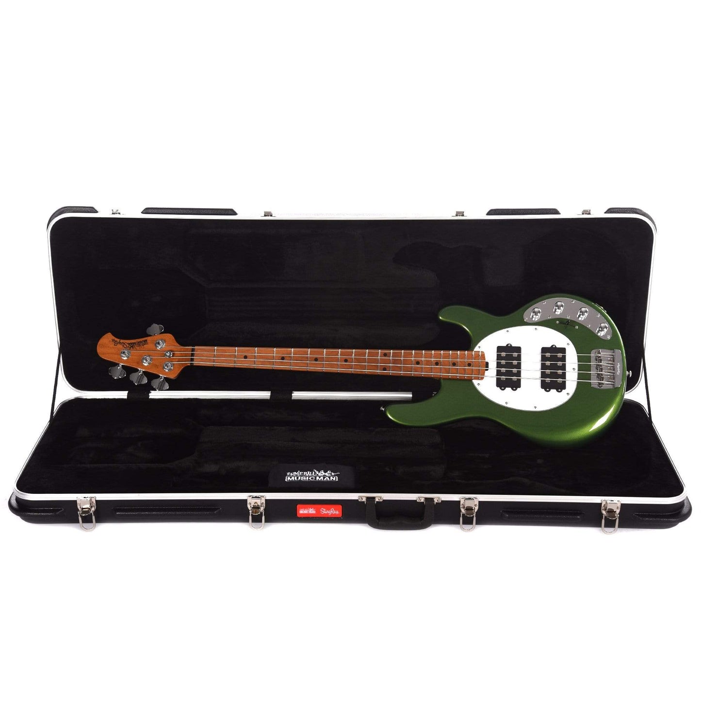 Music Man StingRay 4 Special HH Charging Green w/White Pickguard Bass Guitars / 4-String
