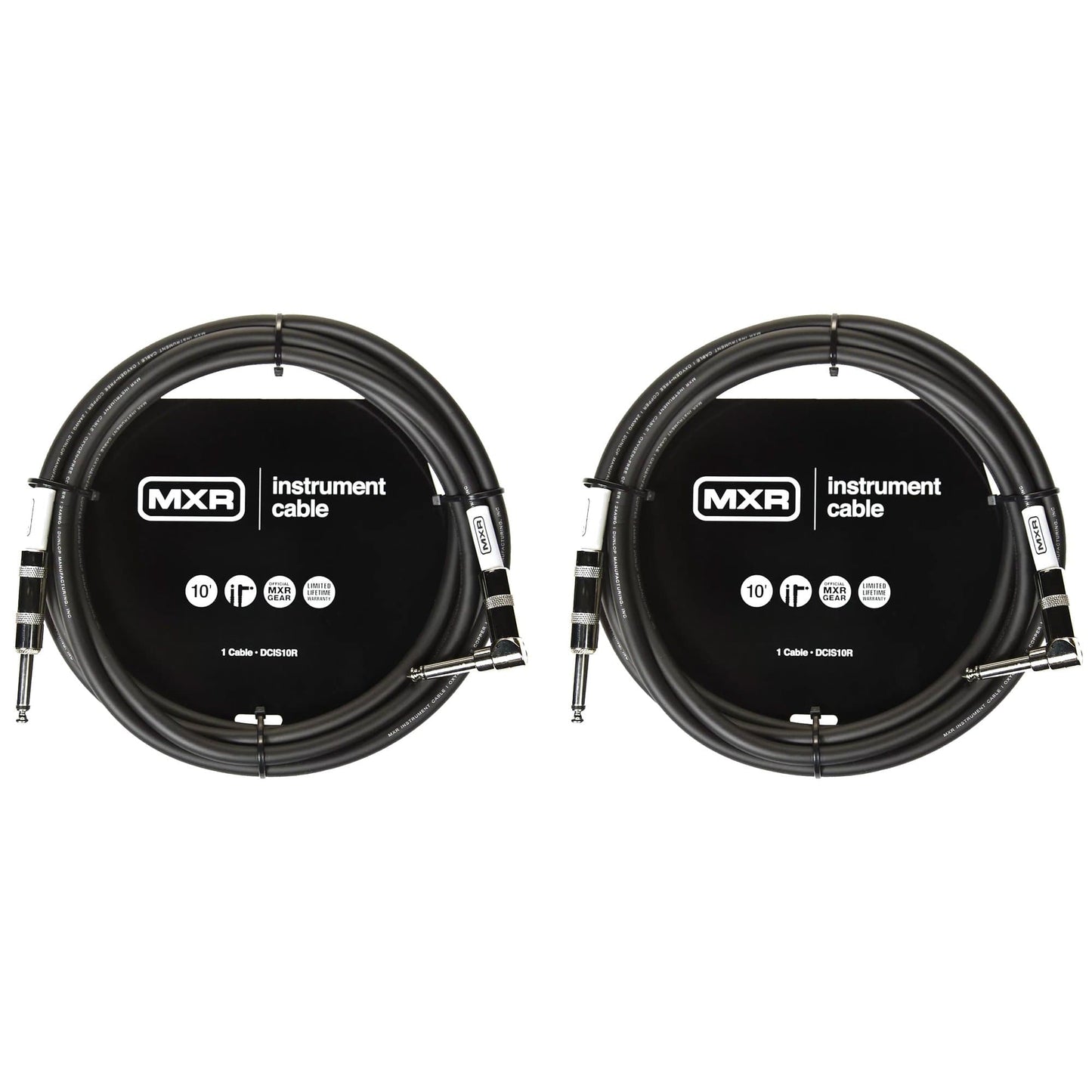 MXR DCIS10R 10' Instrument Cable Straight/Right Angle 2 Pack Bundle Accessories / Cables