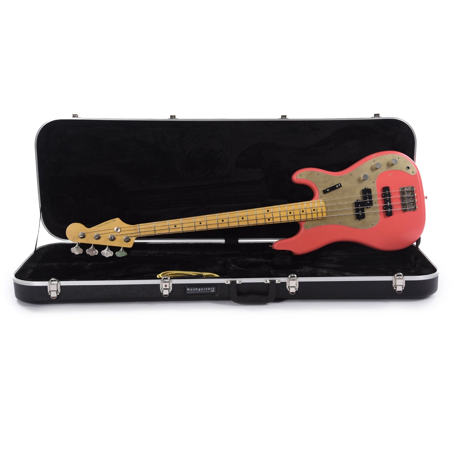 Nash PB-57 Fiesta Red Light Relic w/Gold Anodized Pickguard & Lollar Pickups Bass Guitars / 4-String