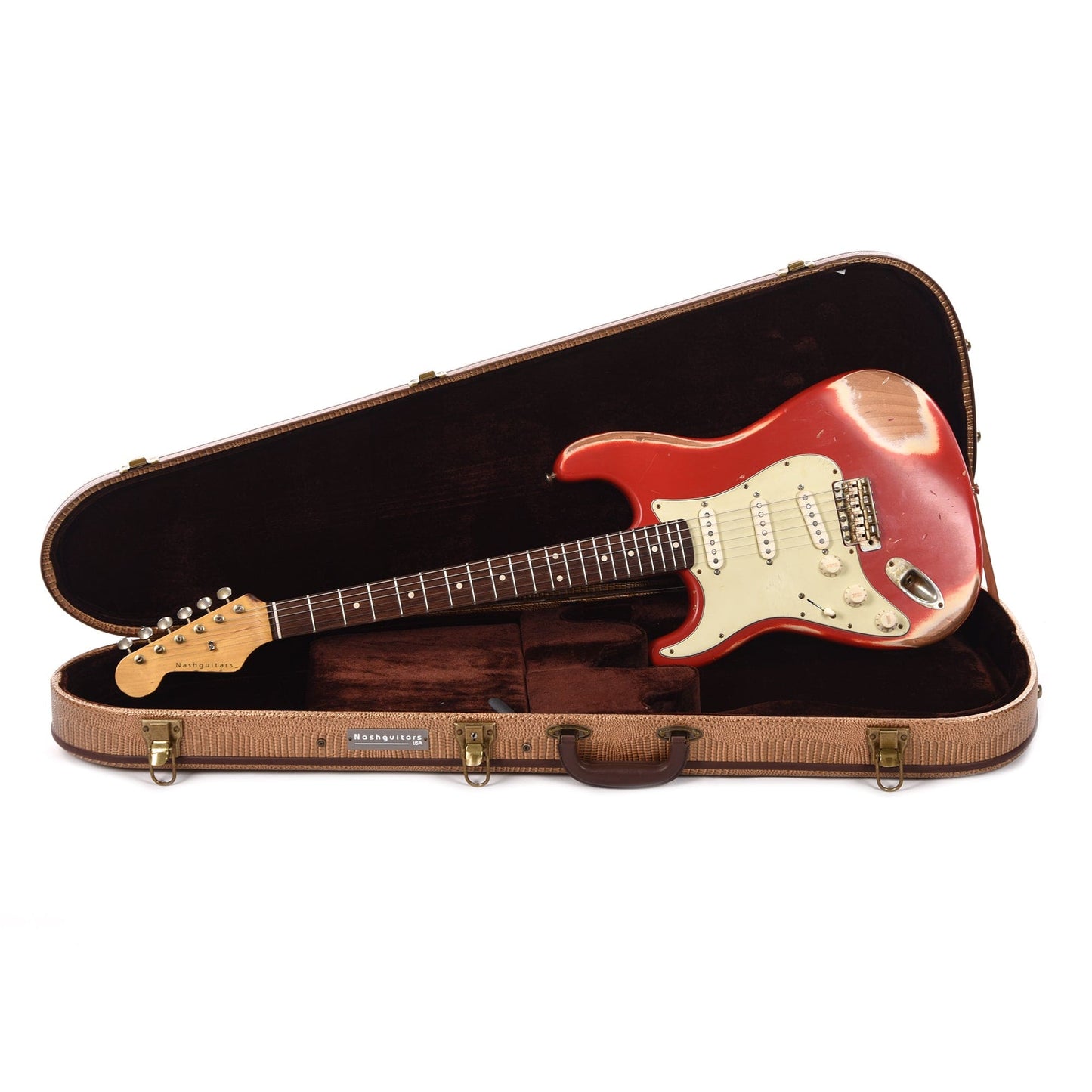 Nash S-63 LEFTY Dakota Red Heavy Relic w/3-Ply Mint Pickguard & Lollar Pickups Electric Guitars / Left-Handed
