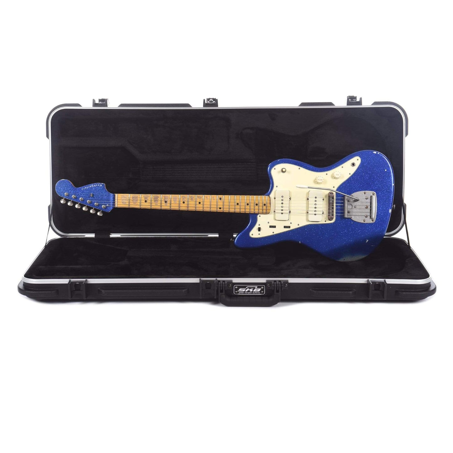 Nash JM-63 Blue Sparkle Medium Relic w/3-Ply White Pickguard, Matching Headstock, Lollar Pickups Electric Guitars / Solid Body