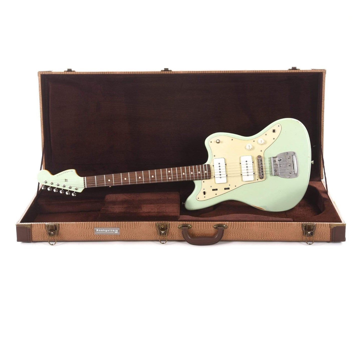 Nash JM-63 Surf Green Light Relic w/Lollar Pickups, Matching Headstock, & Hardshell Case Electric Guitars / Solid Body