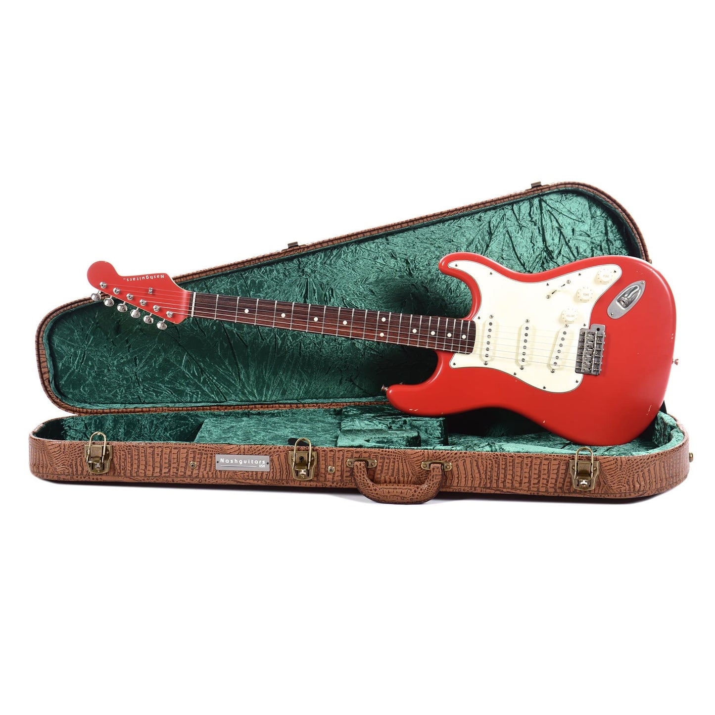 Nash S-63 Dakota Red Light Relic w/Matching Headstock, Lollar Pickups, & 3-Ply White Pickguard Electric Guitars / Solid Body