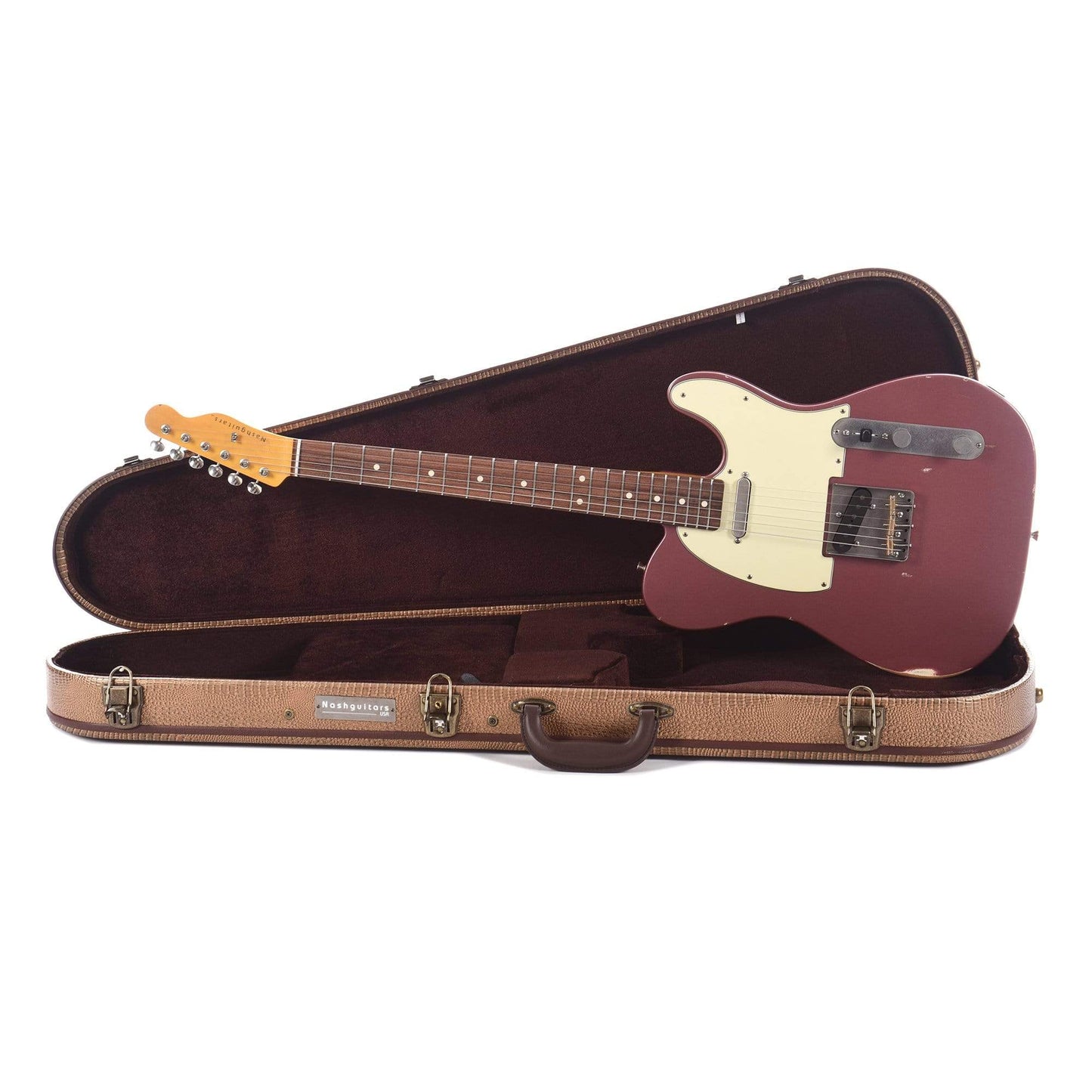 Nash T-63 Burgundy Mist Light/Medium Relic w/3-Ply Mint Pickguard, Lollar Pickups, & Hardshell Case Electric Guitars / Solid Body