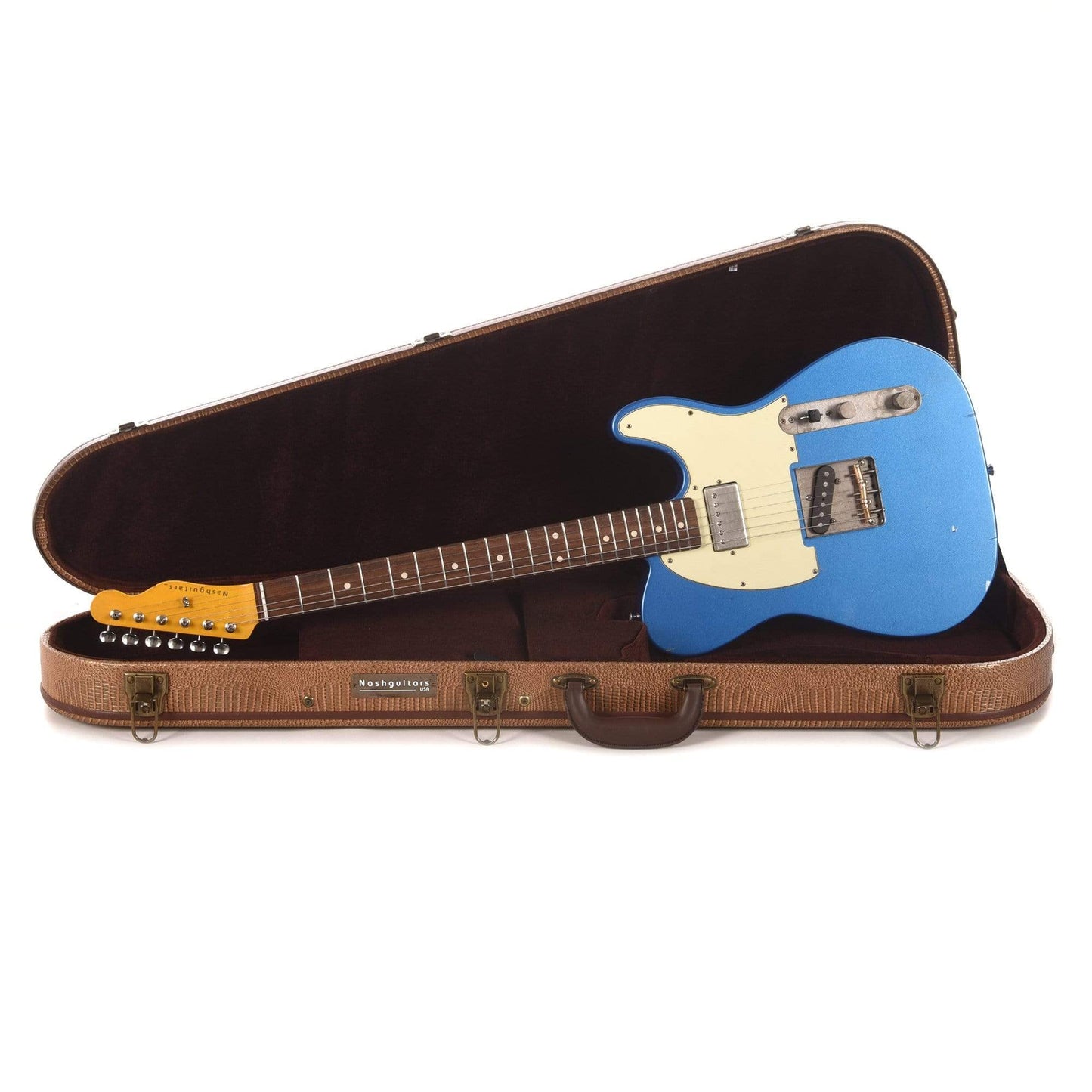 Nash T-63 HB Lake Placid Blue Light Relic w/Lollar Imperial Low Wind Humbucker & 3-Ply Mint Pickguard Electric Guitars / Solid Body