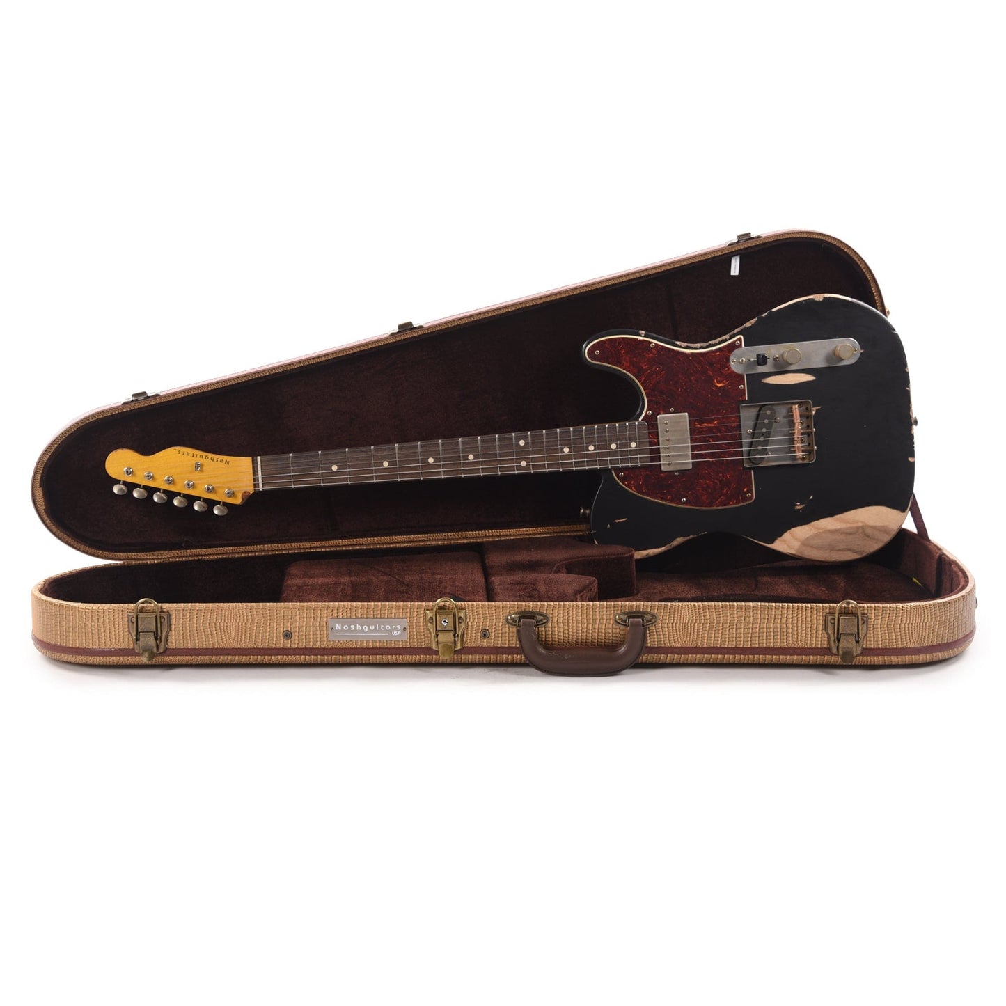 Nash T-63 HS Ash Black Heavy Relic w/4-Ply Tortoise Pickguard, & Lollar Pickups Electric Guitars / Solid Body