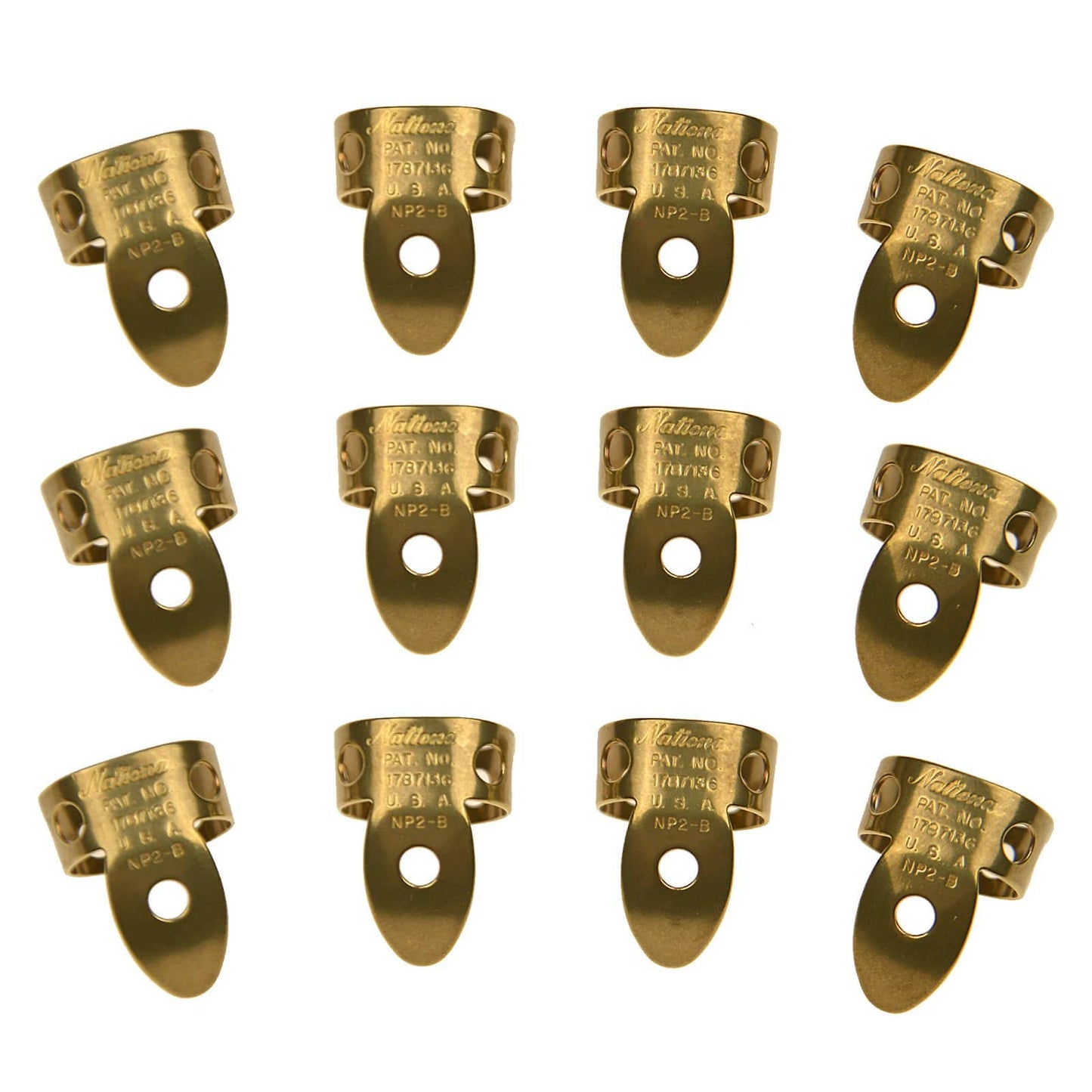 National Picks Metal Finger Pick Vintage Brass 12 Pack Accessories / Picks