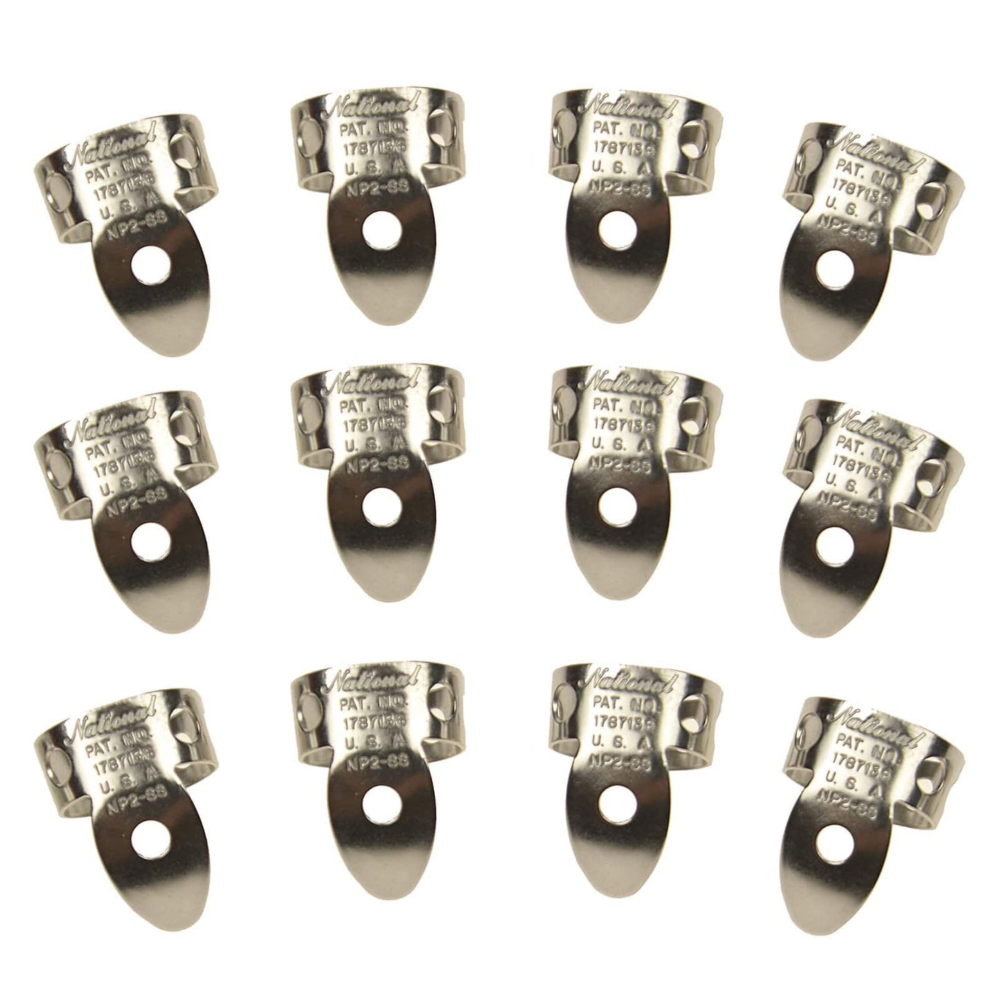 National Picks Metal Finger Pick Vintage Stainless Steel 12 Pack Accessories / Picks