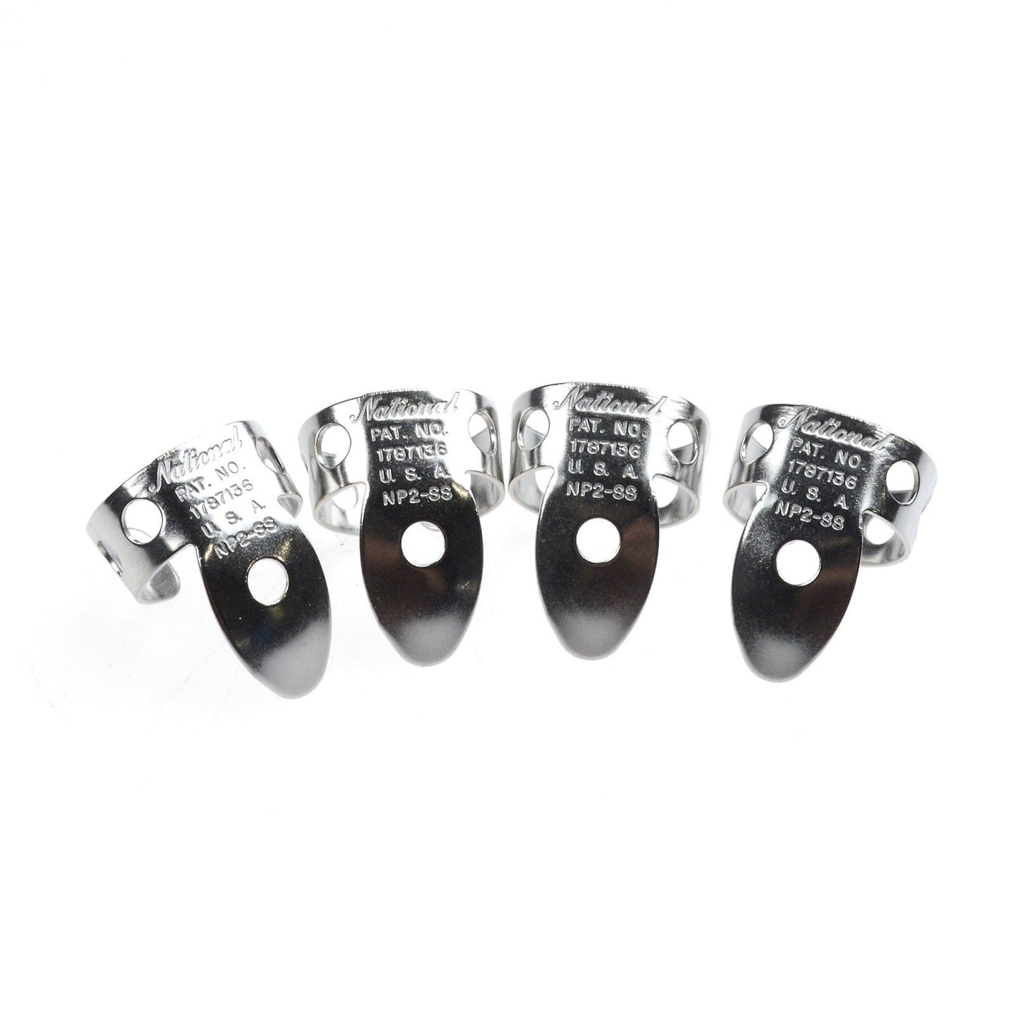 National Picks Metal Finger Pick Vintage Stainless Steel 4 Pack Accessories / Picks