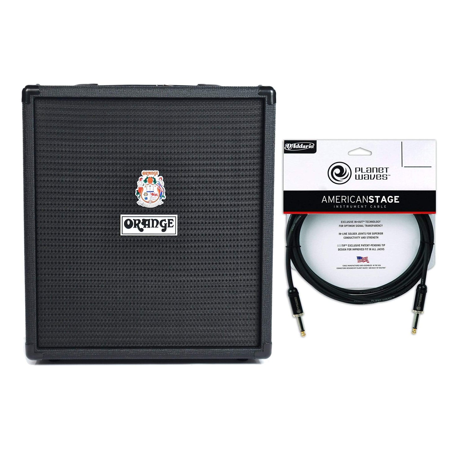 Orange Crush Bass 50 Black 1x12 50w Combo Cable Bundle Amps / Bass Combos