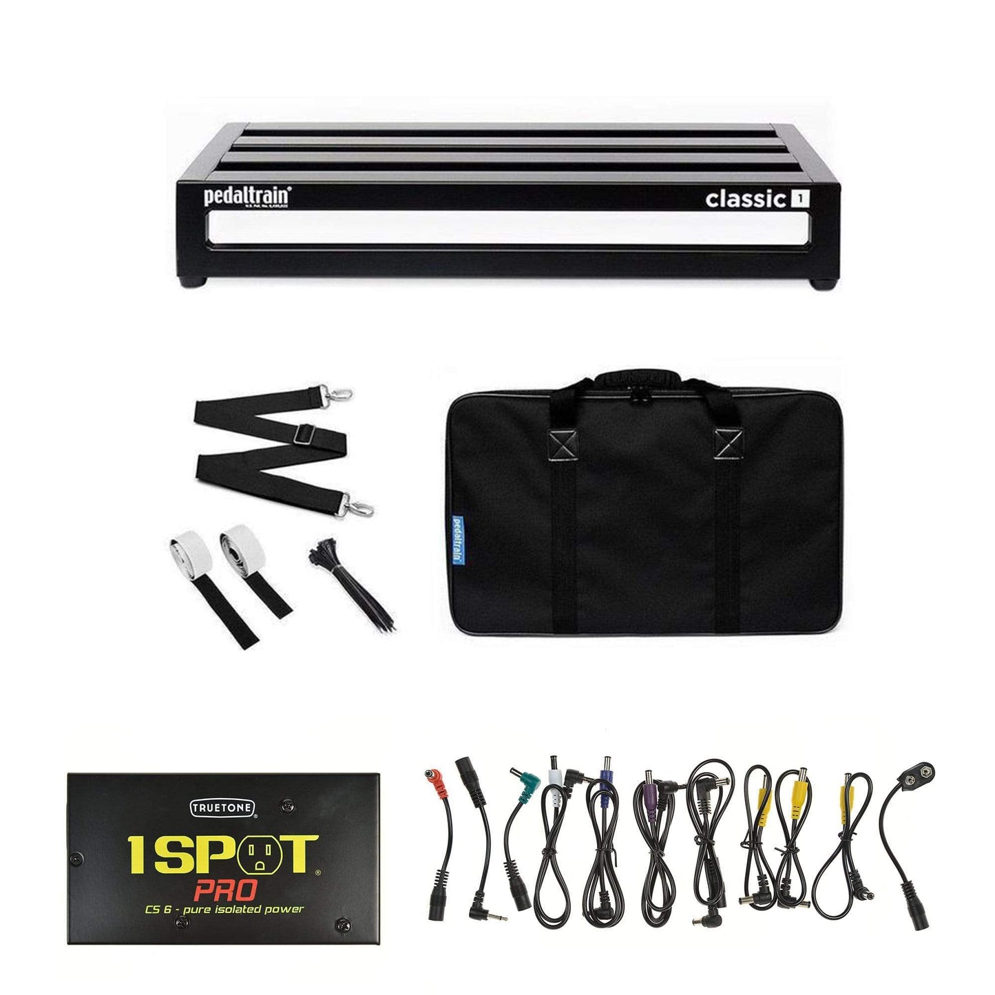 Pedaltrain Classic 1 Pedalboard w/Soft Case w/Truetone CS-6 Power Supply Bundle Effects and Pedals / Pedalboards and Power Supplies