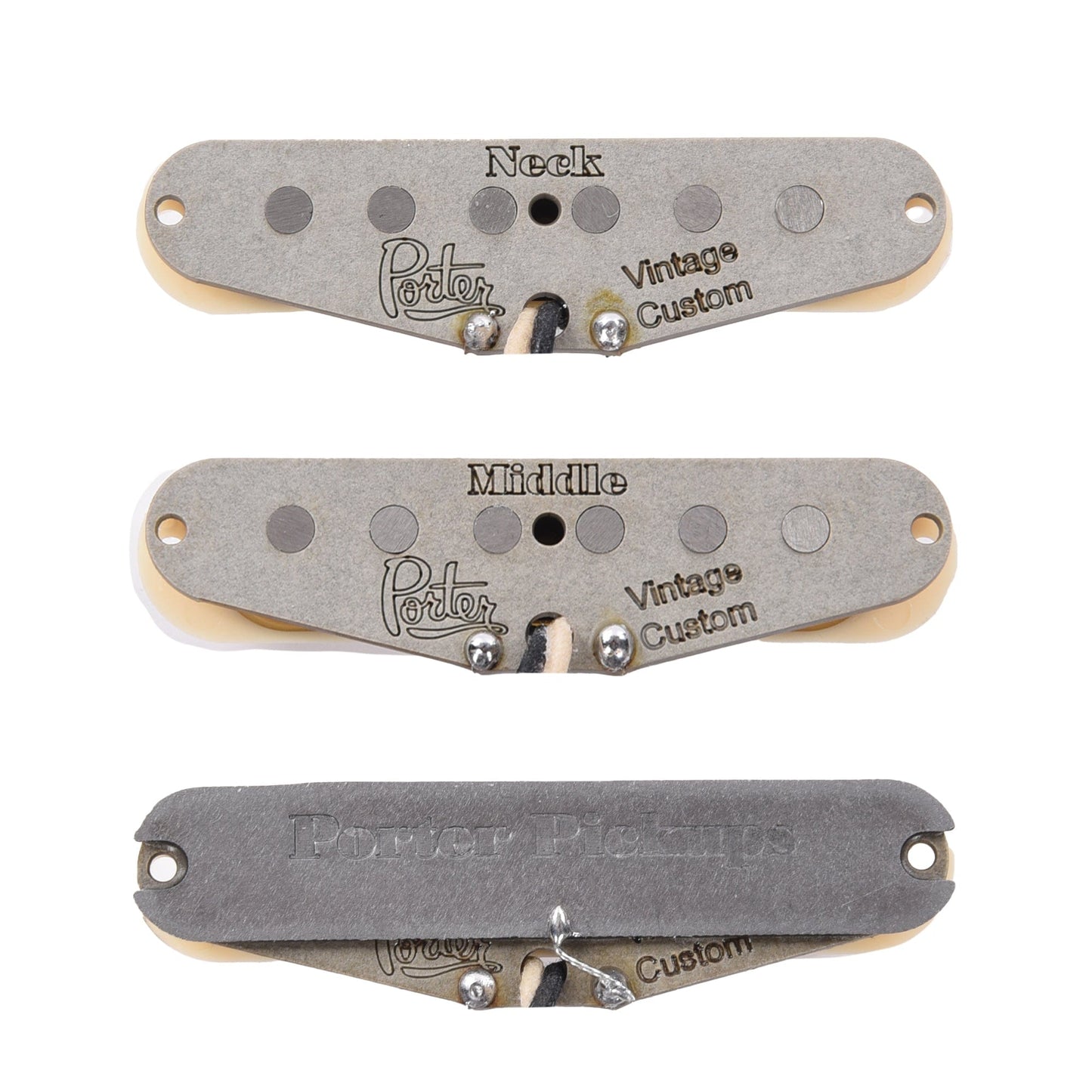 Porter Vintage Custom Strat Pickup Set Aged White Parts / Guitar Pickups