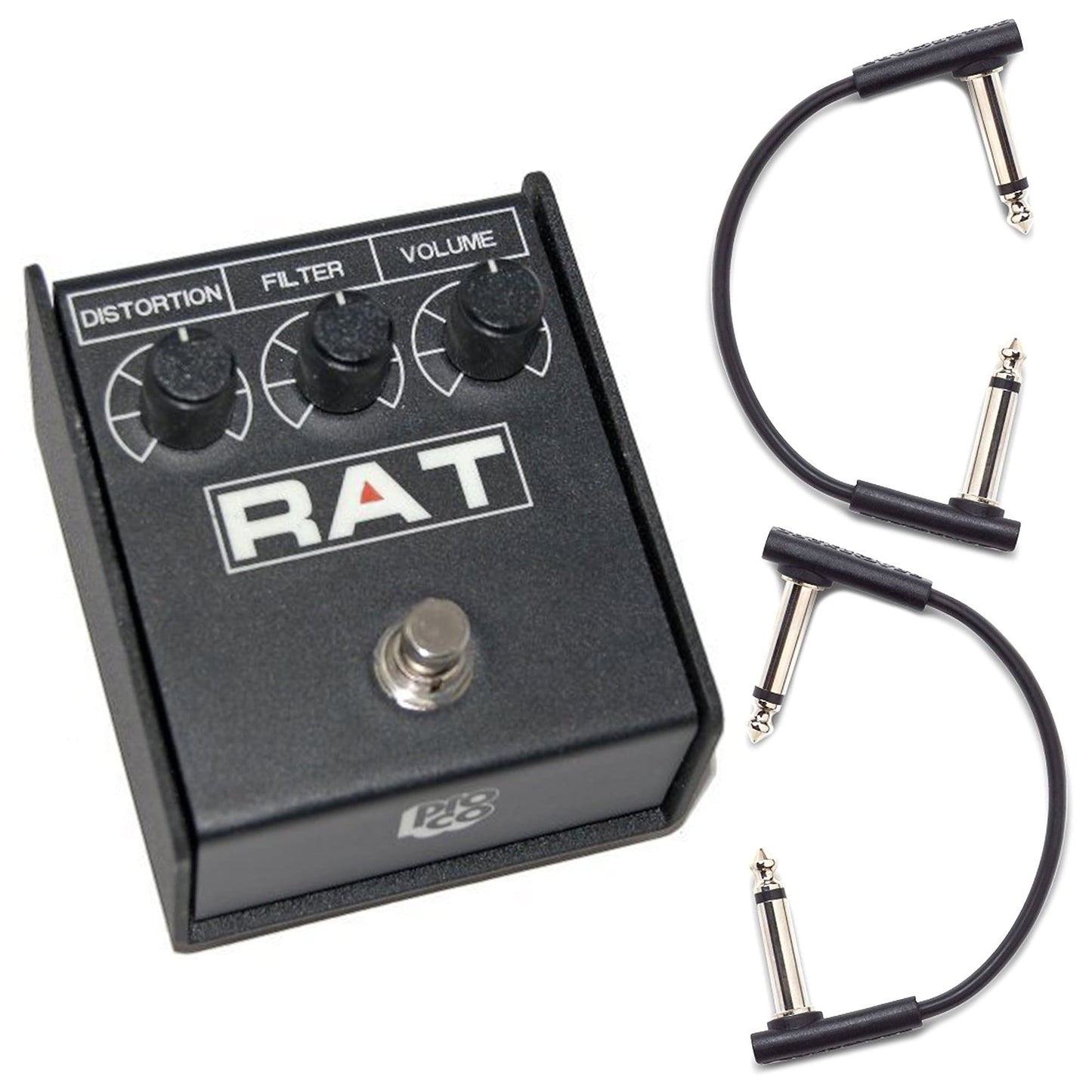 ProCo Rat 2 w/RockBoard Flat Patch Cables Bundle Effects and Pedals / Distortion