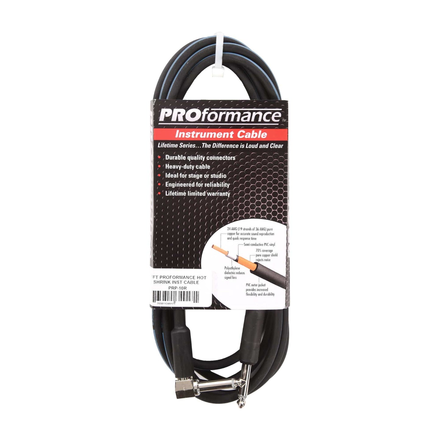 PROformance Instrument Cable 10' Angle-Straight Accessories / Cables