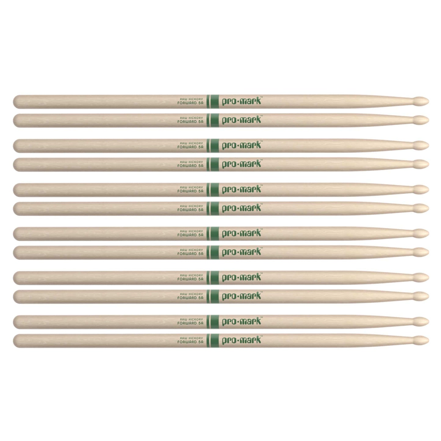 Promark American Hickory 5A Natural Wood Tip Drum Sticks (6 Pair Bundle) Drums and Percussion / Parts and Accessories / Drum Sticks and Mallets