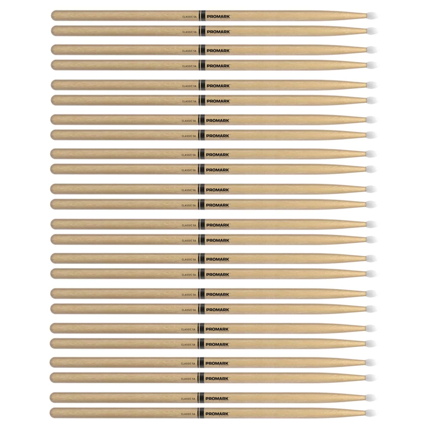 Promark American Hickory 5A Nylon Tip Drum Sticks (12 Pair Bundle) Drums and Percussion / Parts and Accessories / Drum Sticks and Mallets