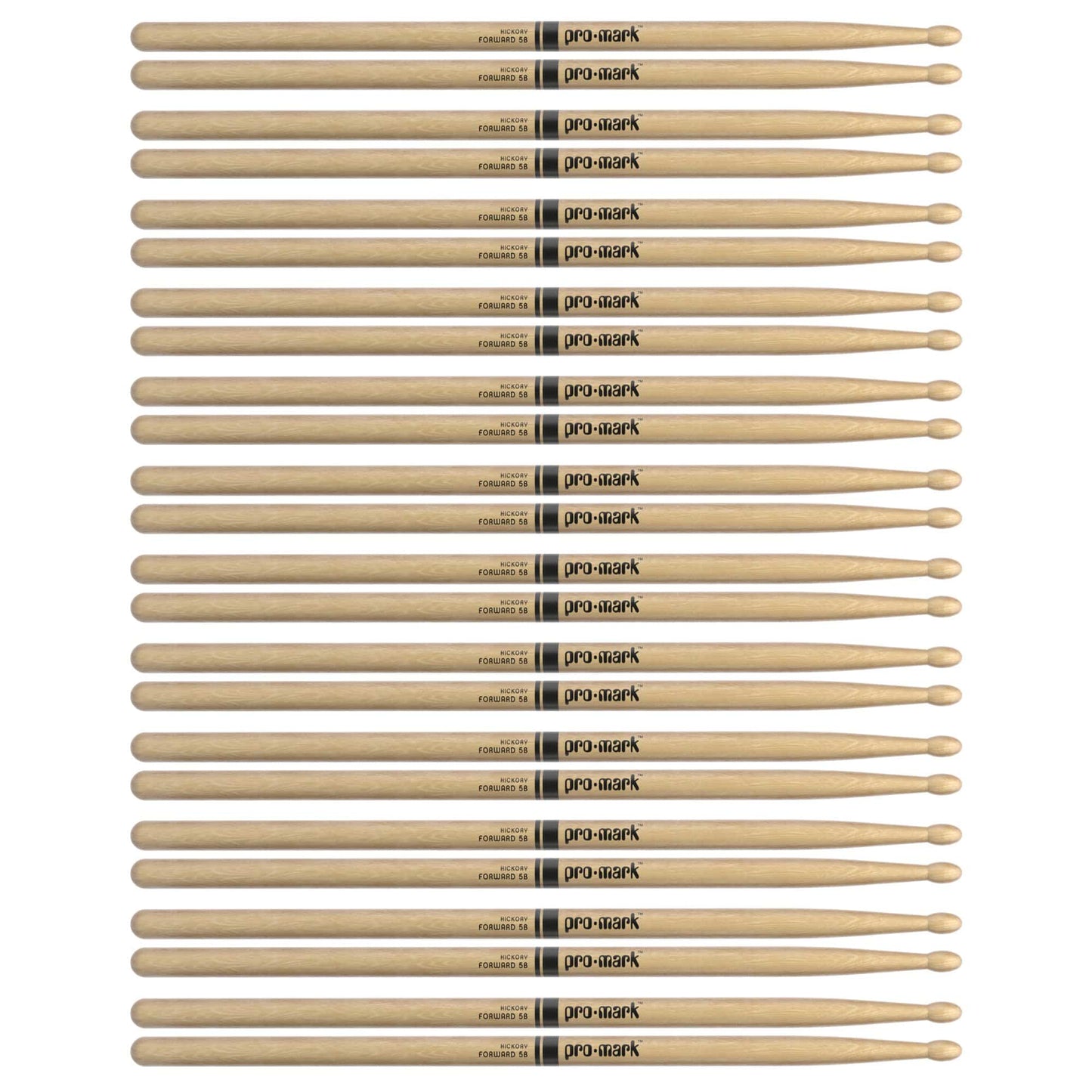 Promark American Hickory 5B Wood Tip Drum Sticks (12 Pair Bundle) Drums and Percussion / Parts and Accessories / Drum Sticks and Mallets