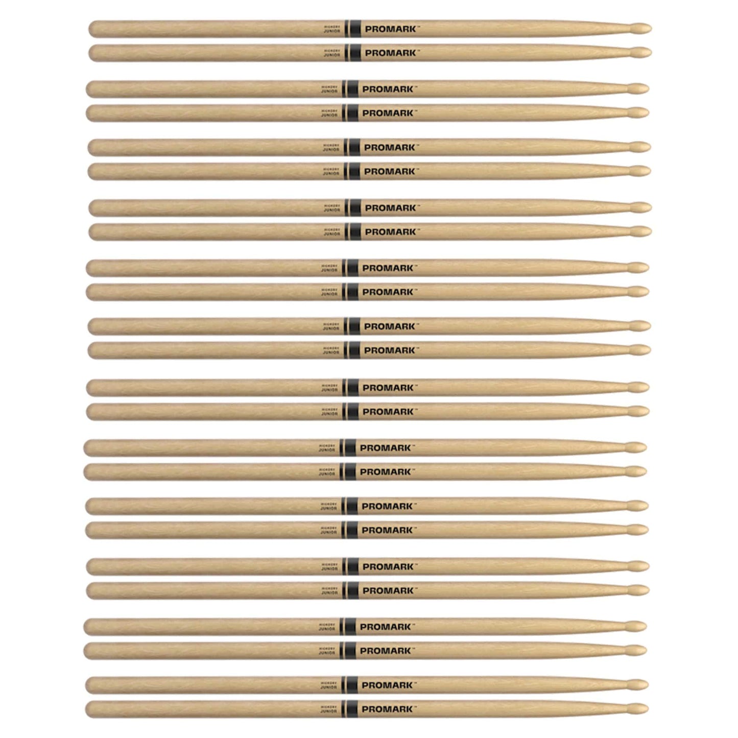 Promark American Hickory Junior Wood Tip Drum Sticks (12 Pair Bundle) Drums and Percussion / Parts and Accessories / Drum Sticks and Mallets