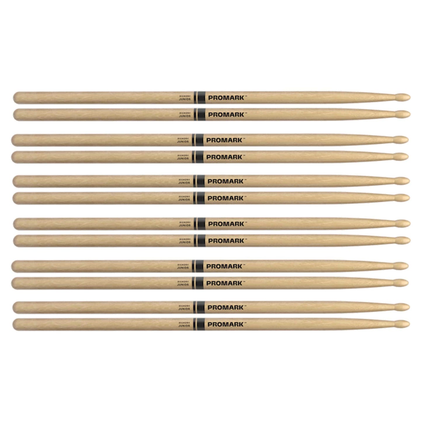 Promark American Hickory Junior Wood Tip Drum Sticks (6 Pair Bundle) Drums and Percussion / Parts and Accessories / Drum Sticks and Mallets