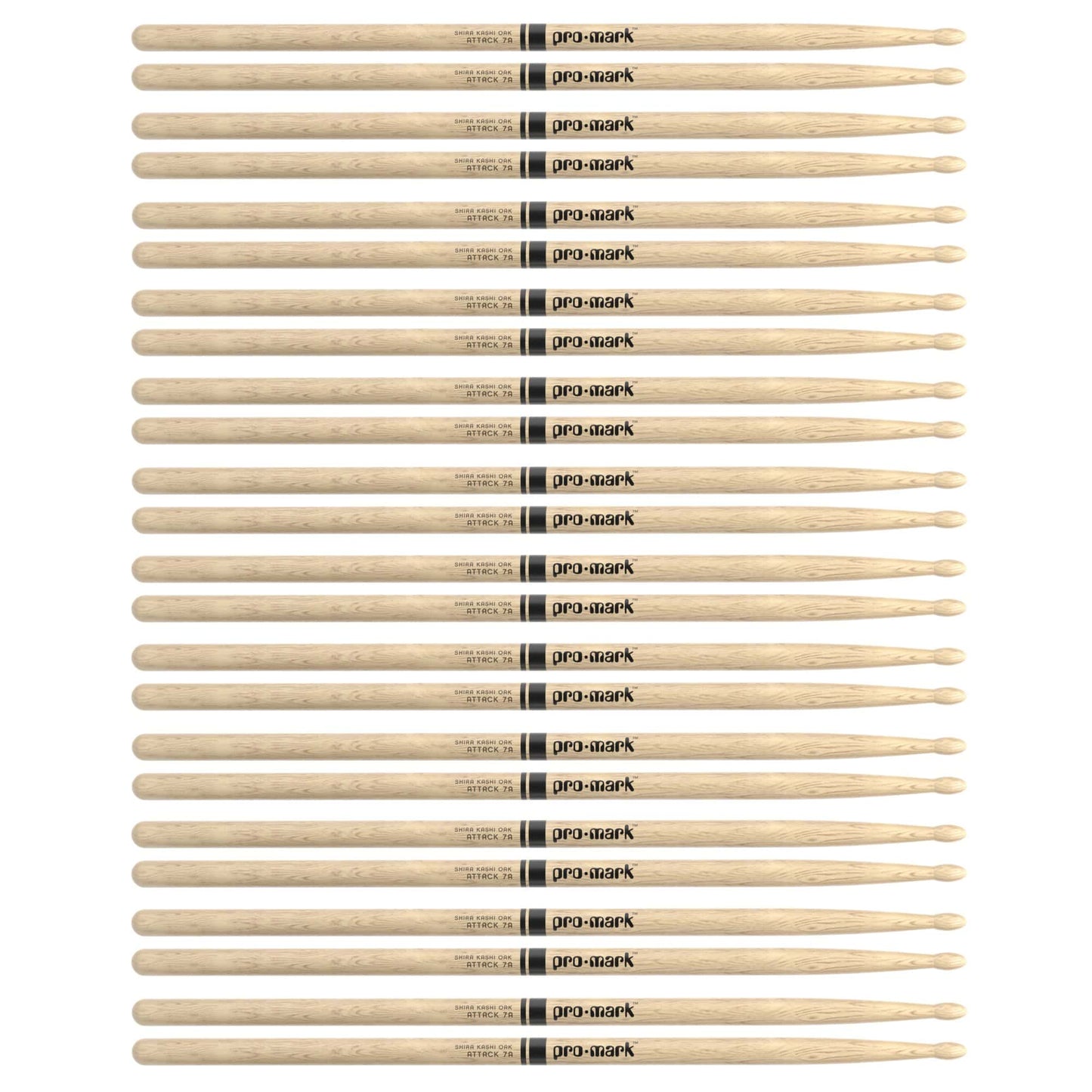 Promark Japanese White Oak 7A Wood Tip Drum Sticks (12 Pair Bundle) Drums and Percussion / Parts and Accessories / Drum Sticks and Mallets