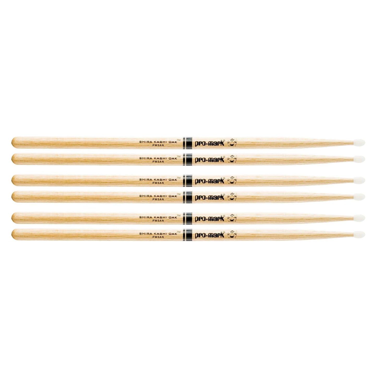 Promark Shira Kashi Oak 5A Nylon Tip Drum Sticks (3 Pair Bundle) Drums and Percussion / Parts and Accessories / Drum Sticks and Mallets