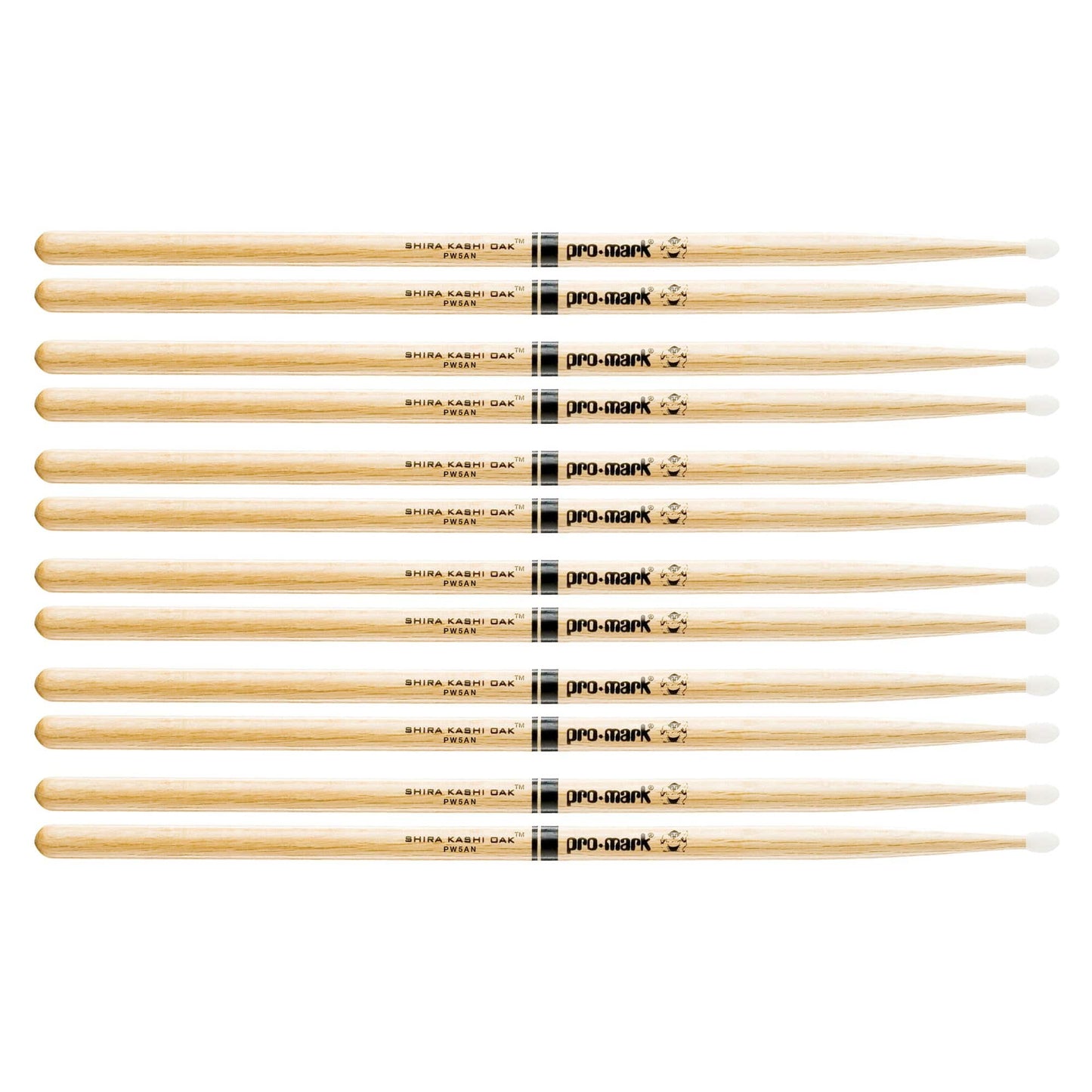Promark Shira Kashi Oak 5A Nylon Tip Drum Sticks (6 Pair Bundle) Drums and Percussion / Parts and Accessories / Drum Sticks and Mallets