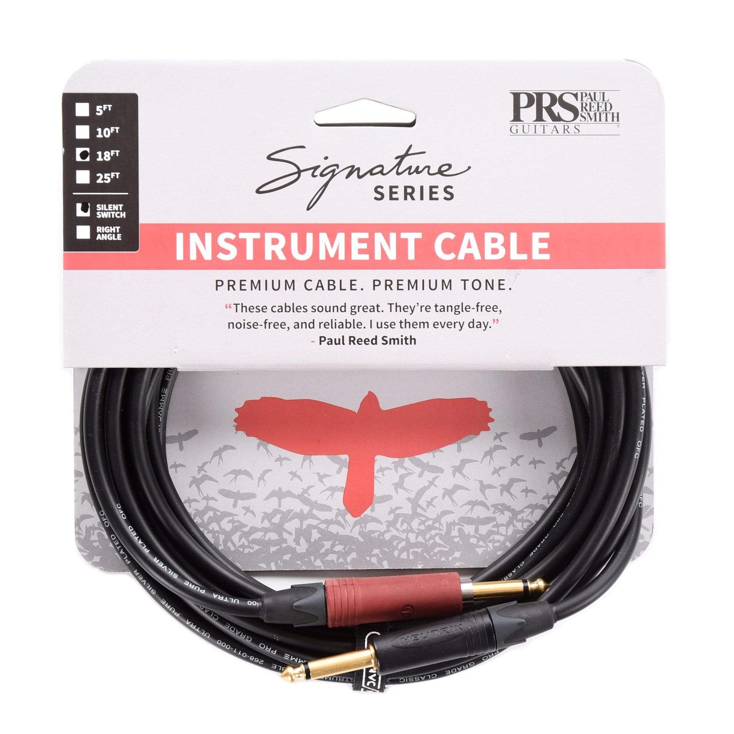 PRS 18' Signature Instrument Cable Straight/Straight Silent Accessories / Cables