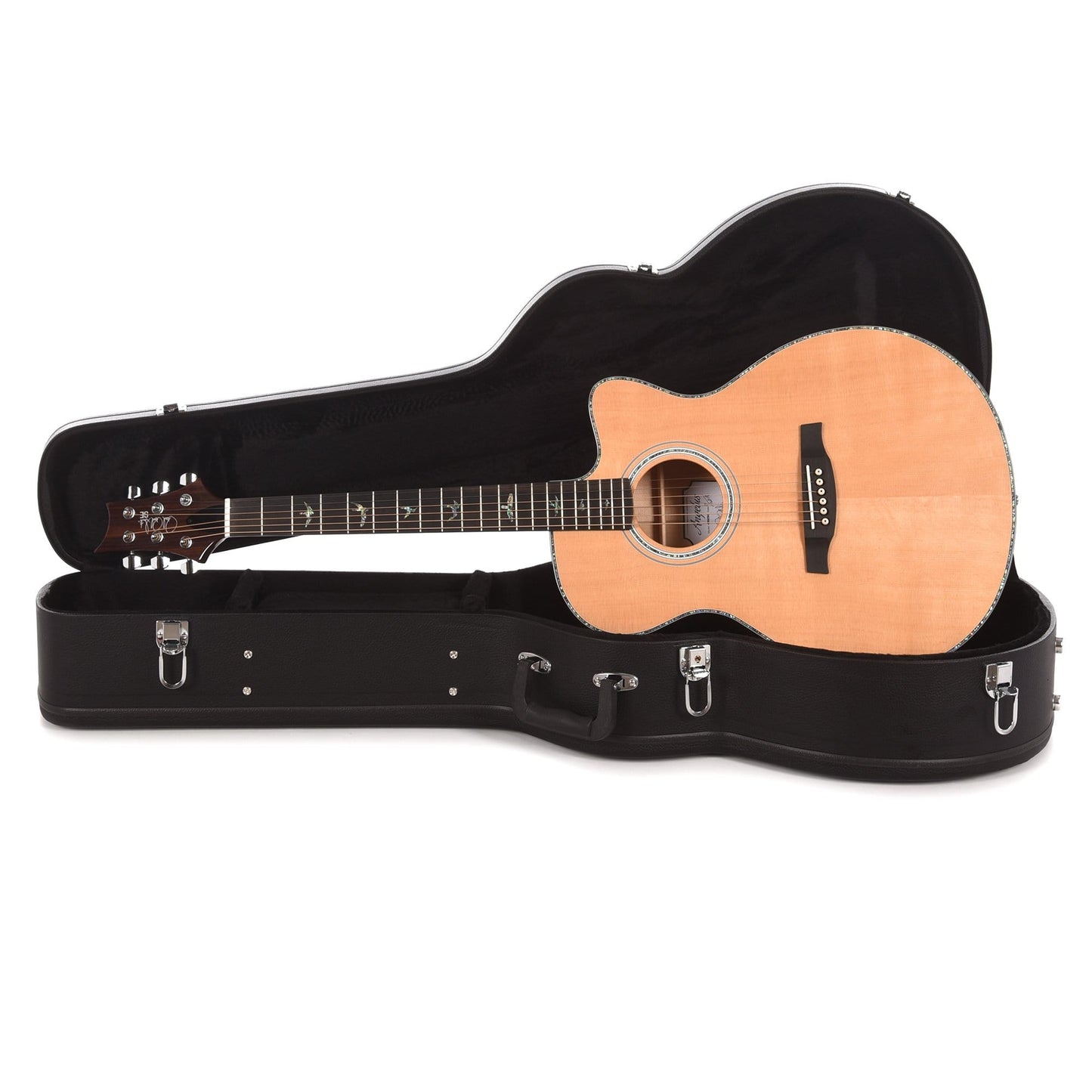 PRS SE A55E Angelus Sitka/Quilted Maple Black Gold w/Natural Top & Fishman GT1 Acoustic Guitars / Built-in Electronics