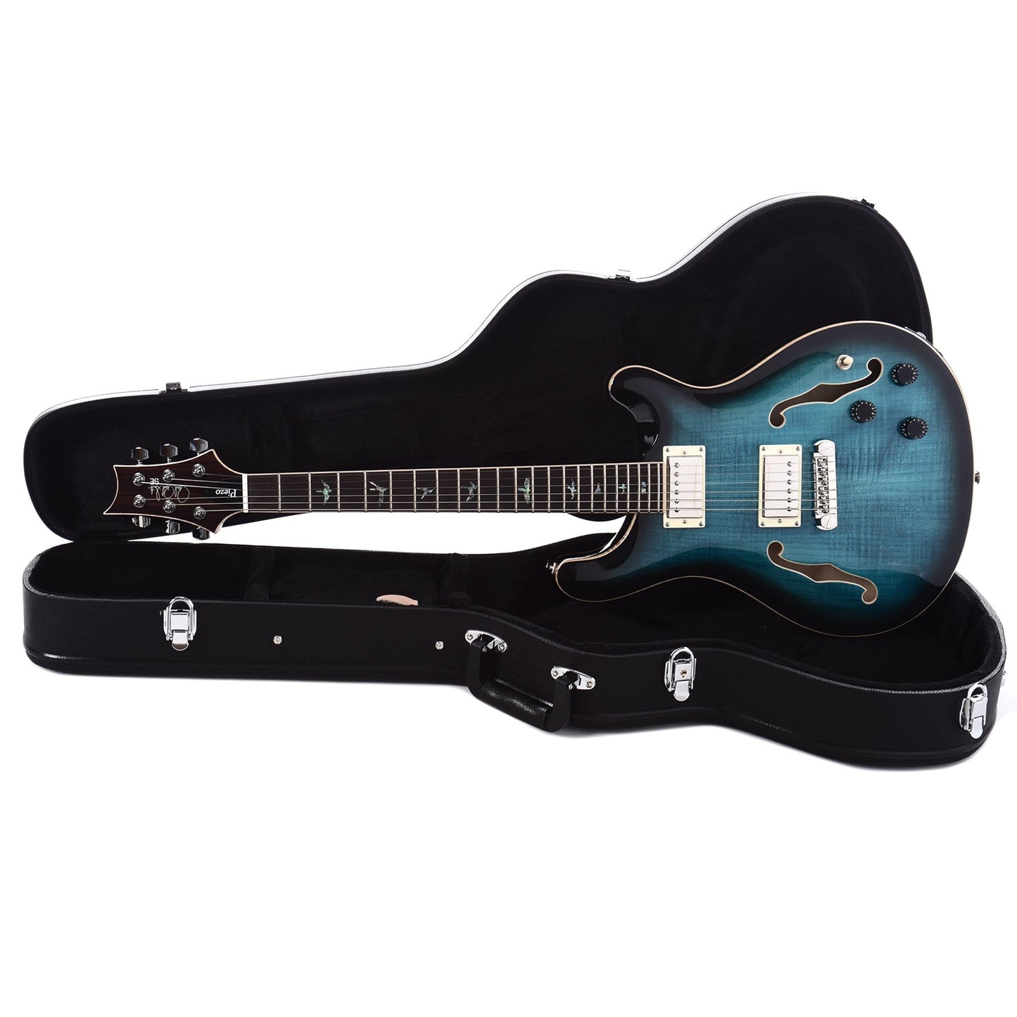 PRS SE Hollowbody II Piezo Peacock Blue Burst Electric Guitars / Solid Body