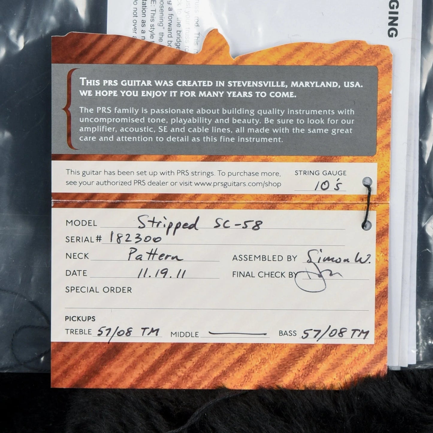 PRS Stripped 58 Yellow 2011 Electric Guitars / Solid Body