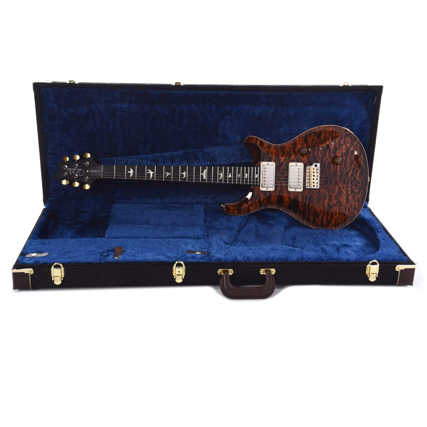PRS Wood Library Custom 24 Artist Top Quilt Orange Tiger w/Figured Mahogany Neck & Ebony Fingerboard Electric Guitars / Solid Body