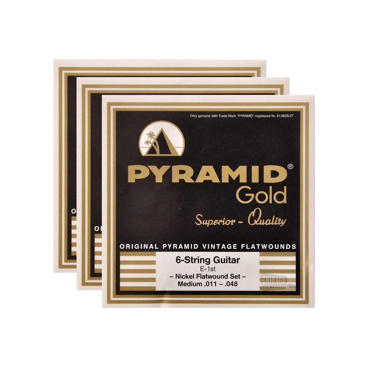Pyramid Gold Electric Flatwound Med 11-48 (3 Pack Bundle) Accessories / Strings / Guitar Strings