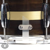 Q Drum Co. 6x14 1/8" Brass Plate Snare Drum Dark Brown Patina w/Brushed Brass Stripe Drums and Percussion / Acoustic Drums / Snare