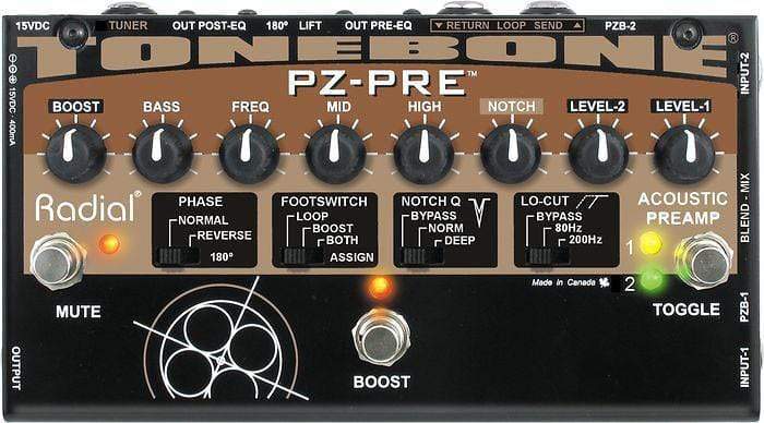 Radial Tonebone PZ-Pre Acoustic Direct Box Preamp Effects and Pedals / EQ