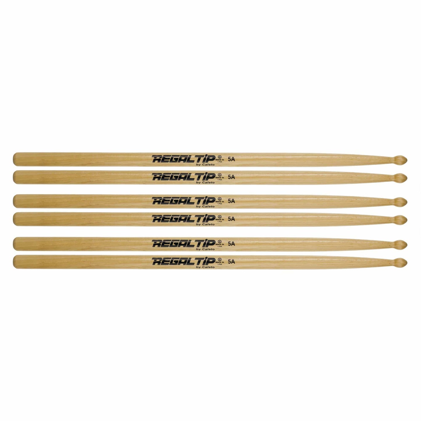 Regal Tip 5A American Hickory Wood Tip Drum Sticks (3 Pair Bundle) Drums and Percussion / Parts and Accessories / Drum Sticks and Mallets