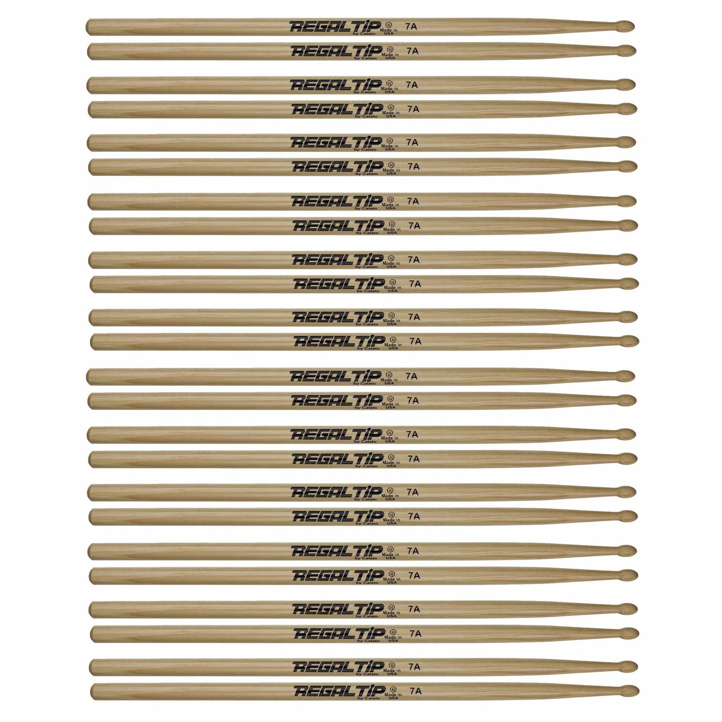 Regal Tip 7A American Hickory Wood Tip Drum Sticks (12 Pair Bundle) Drums and Percussion / Parts and Accessories / Drum Sticks and Mallets