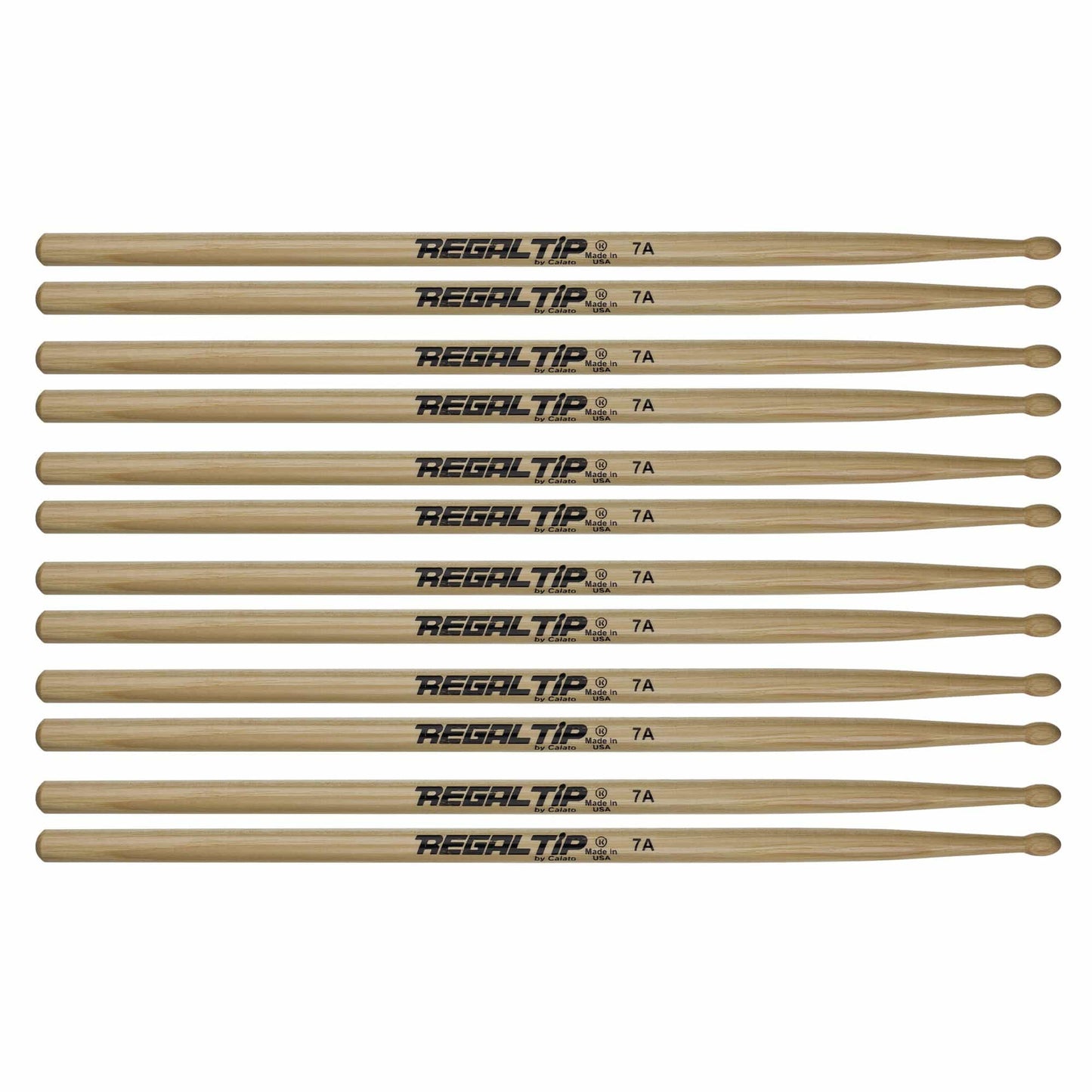 Regal Tip 7A American Hickory Wood Tip Drum Sticks (6 Pair Bundle) Drums and Percussion / Parts and Accessories / Drum Sticks and Mallets