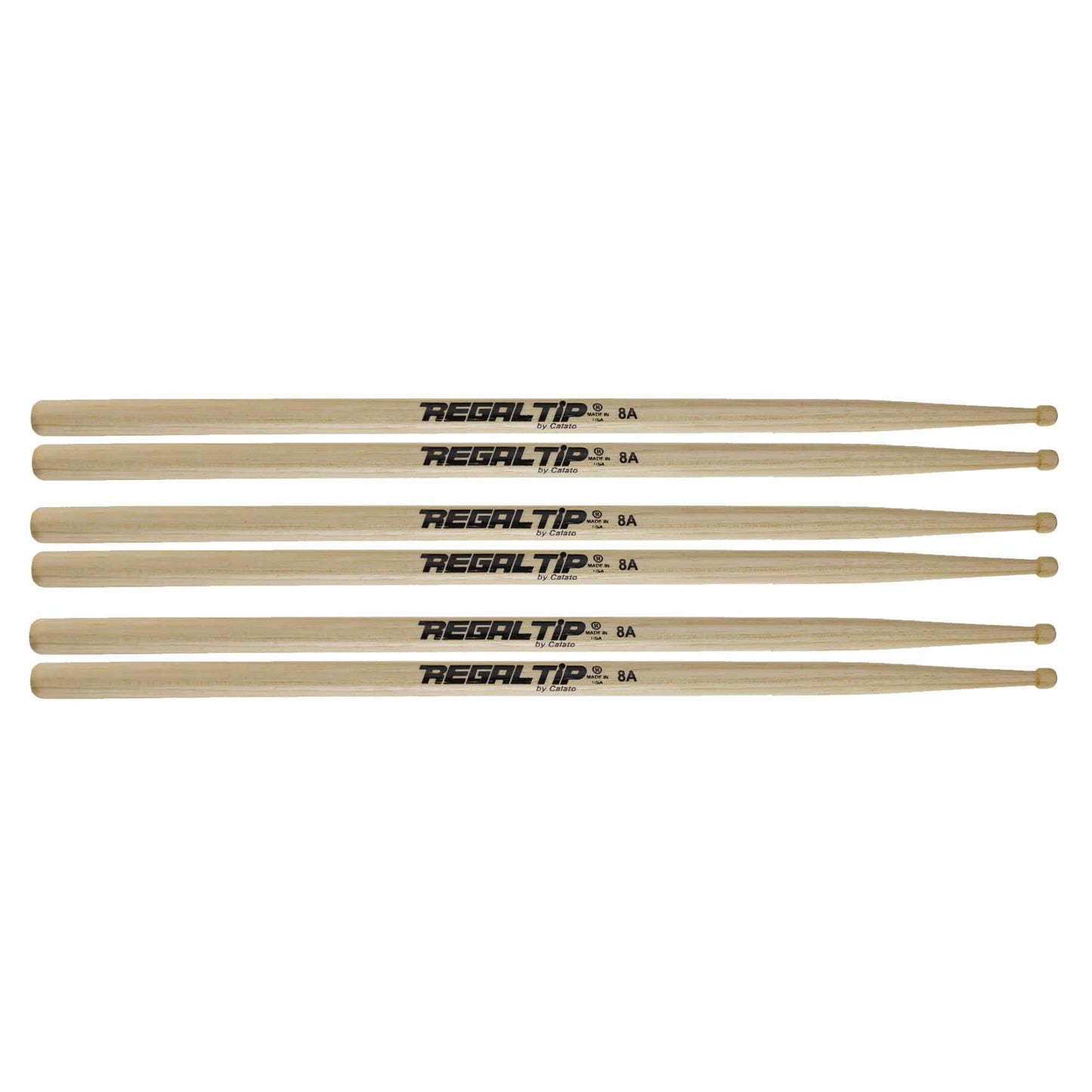 Regal Tip 8A Wood Tip Drum Sticks (3 Pair Bundle) Drums and Percussion / Parts and Accessories / Drum Sticks and Mallets